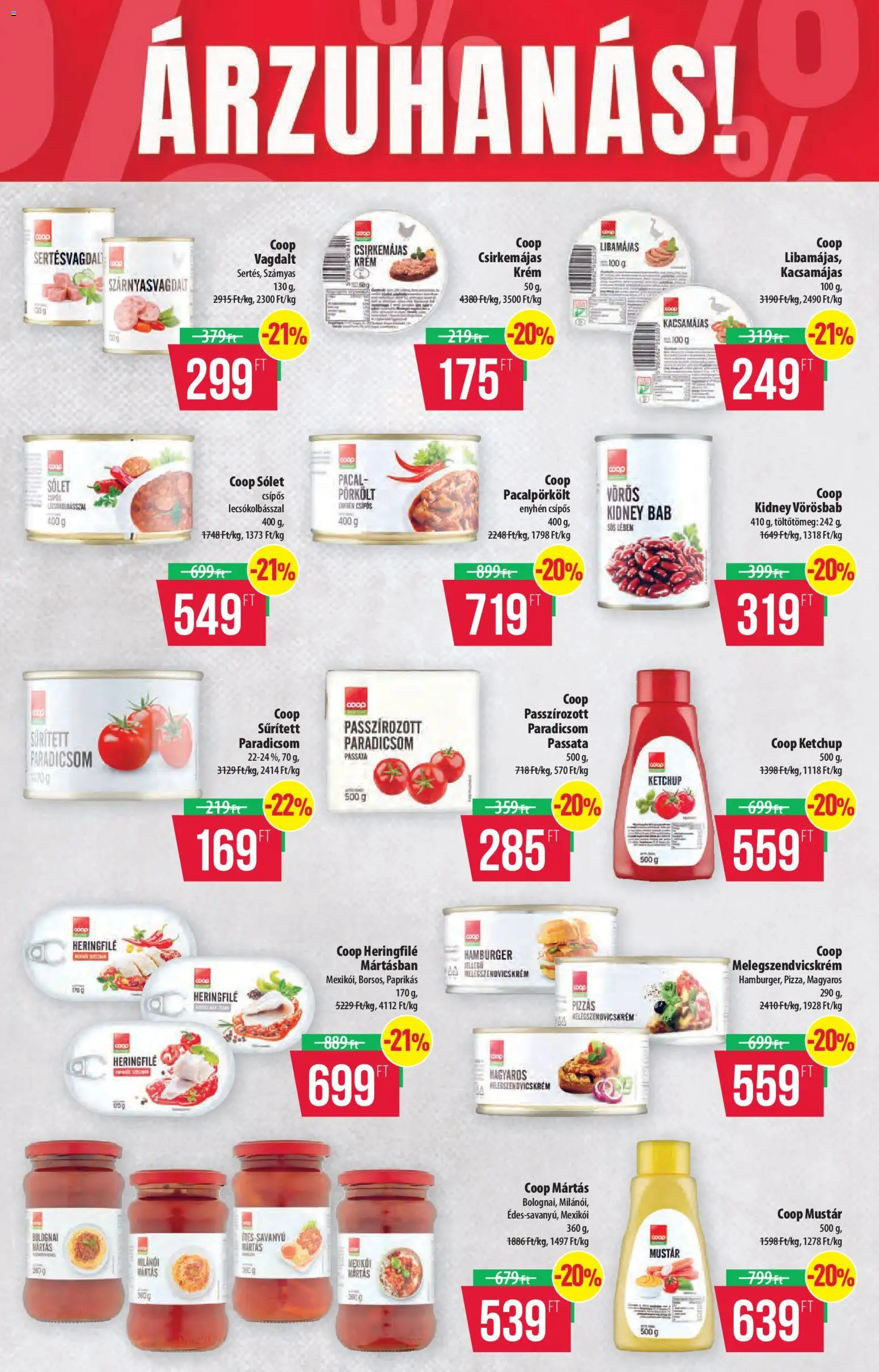 COOP akciós ujság - amely érvényes a következő dátumtól: 2026.10.08. | Oldal: 10 | Termékek: Hamburger, Passzírozott paradicsom, Bab, Ketchup