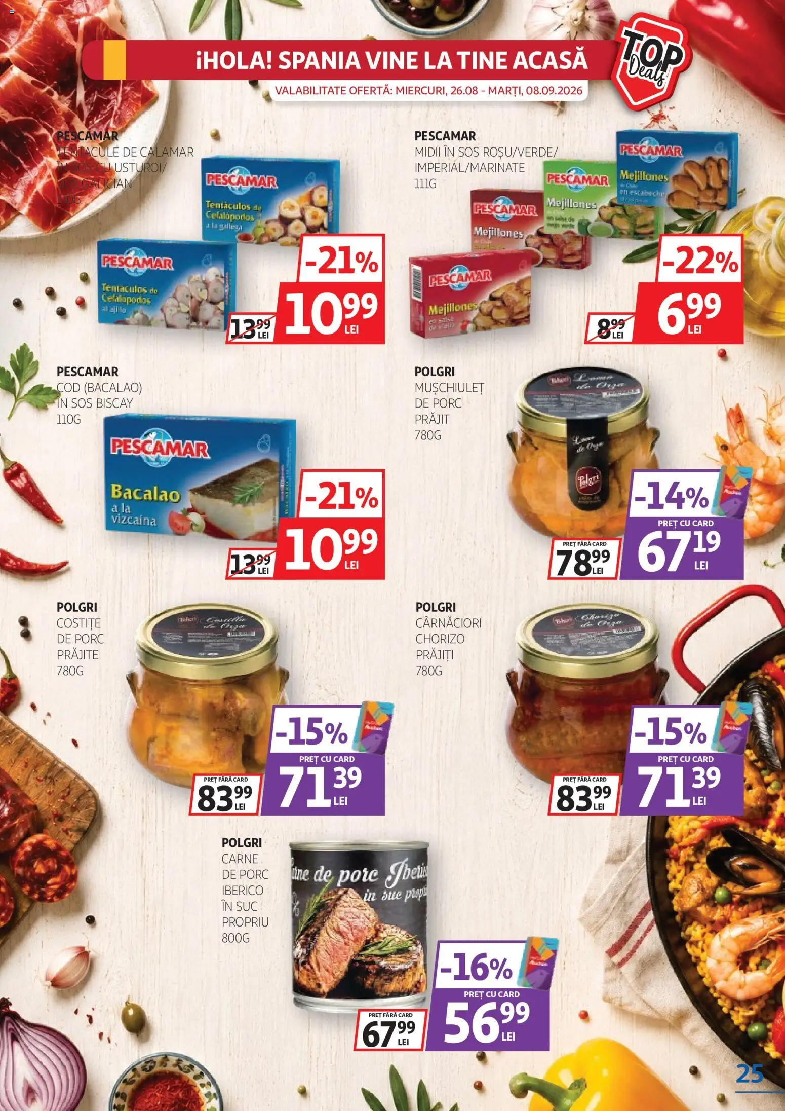 Noul catalog Auchan – valabil de la 26.08.2026 | Pagină: 25 | Produse: Suc, Carne De Porc, Sos