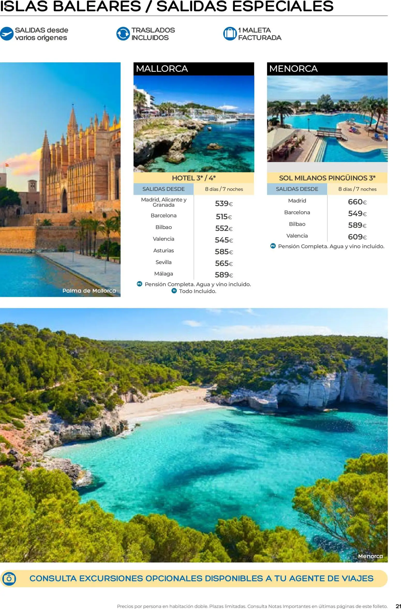 Viajes El Corte Inglés folleto Destinos Otoño y Primavera │ válido desde el 01/07/2026 | Página: 21 | Productos: Vino, Maleta, Granada, Agua