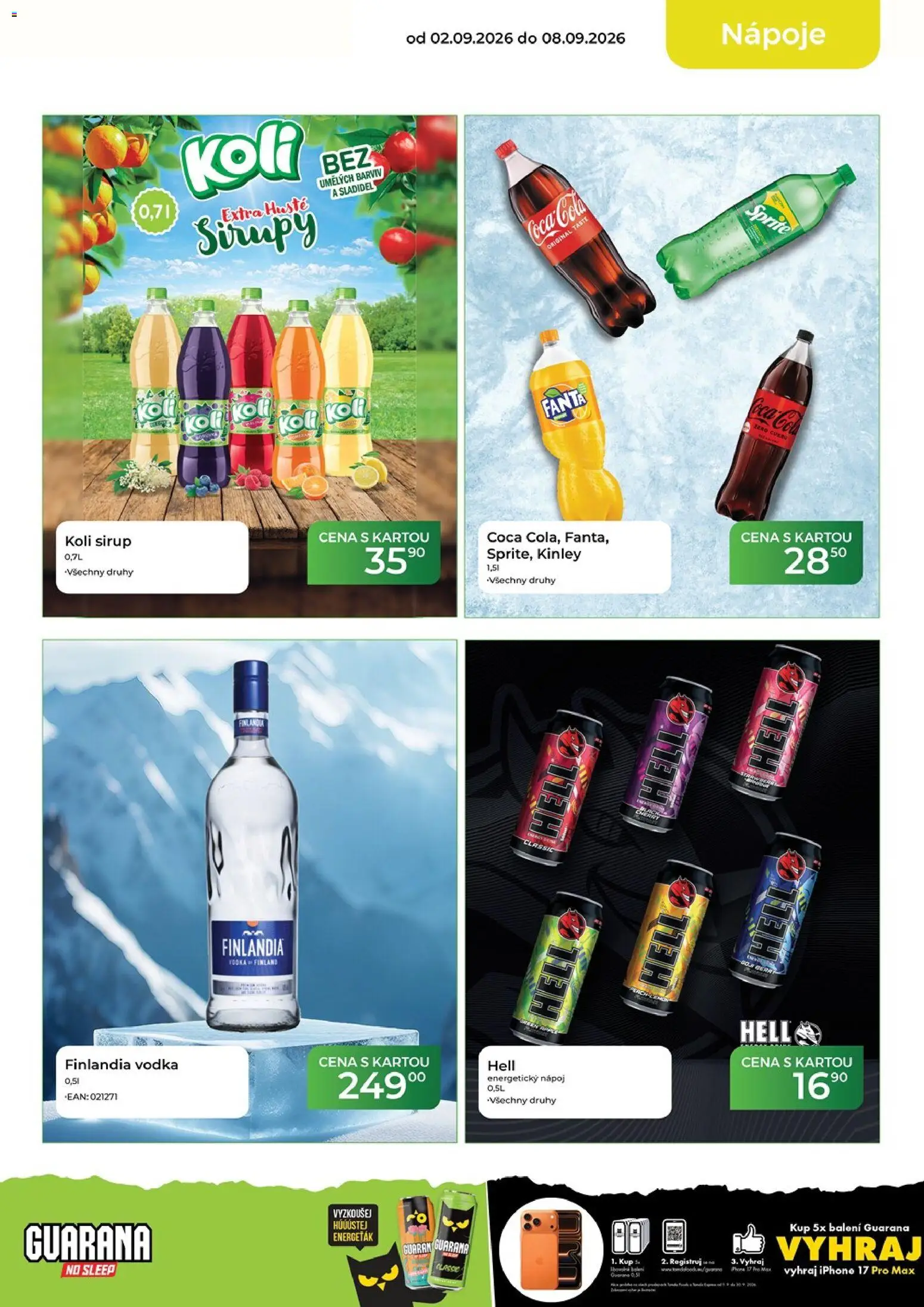 Tamda Foods leták od 02.09.2026 | Strana: 13 | Produkty: Vodka, Fanta, Nápoje, Finlandia vodka