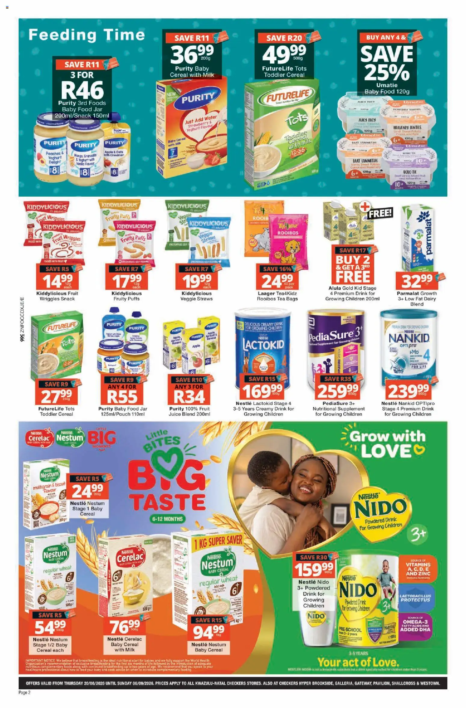 New Checkers catalogue – valid from 20/08/2026 | Page: 2 | Products: Milk, Oats, Apples, Rice