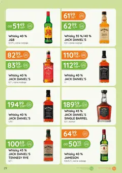 Pogląd oferty "Eurocash gazetka - Katalog Alkoholowy" - ważna od 01.05.2026 | Strona: 29 | Produkty: Jameson, Jack Daniel's, Whisky