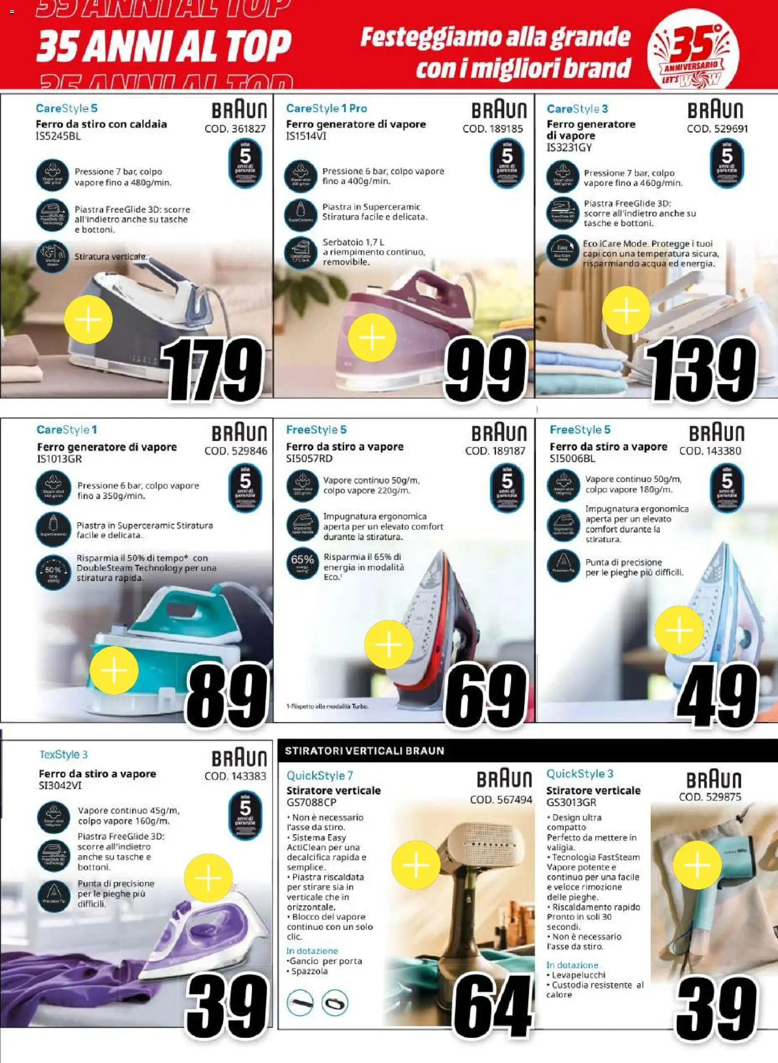 Volantino Media World del 01/10/2026 | Pagina: 17 | Prodotti: Spazzola, Stiratore verticale, Porta, Top