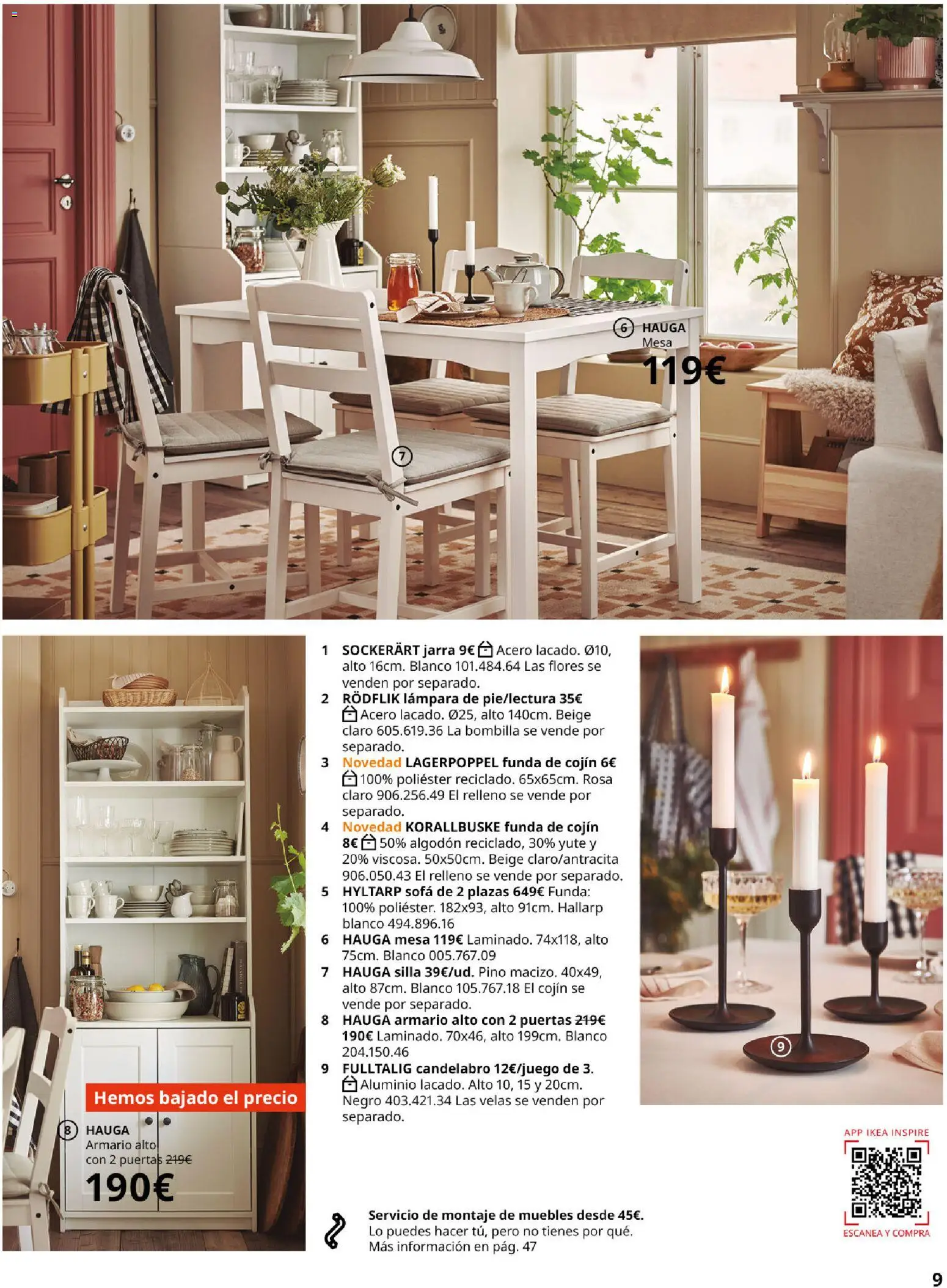 IKEA - Precios bajos │ válido desde el 13.04.2026 | Página: 9 | Productos: Funda, Bombilla, Mesa, Armario