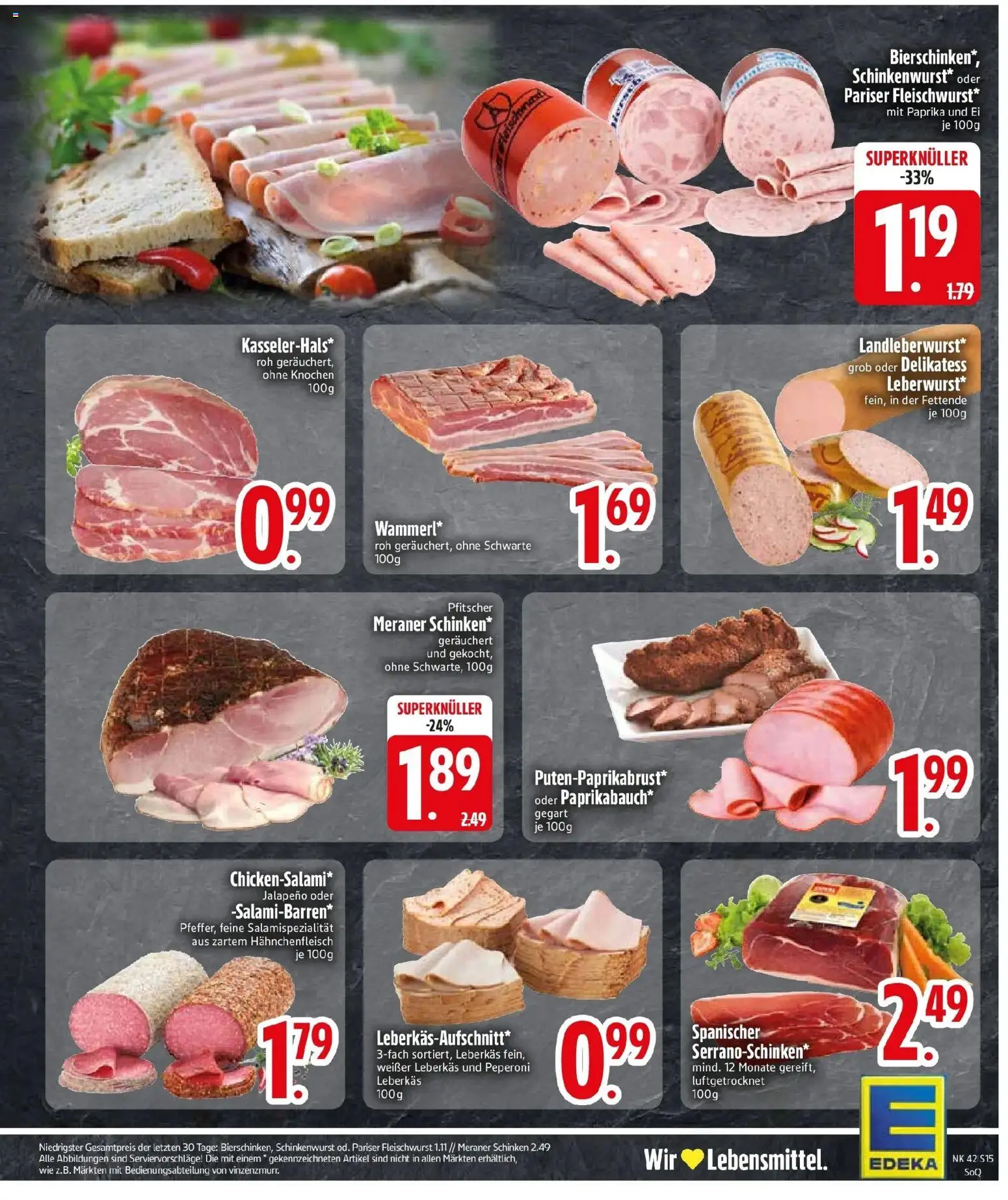 Edeka Prospekt Tittmoning (ab 12.10.2026) » Angebote Online | Seite: 17 | Produkte: Paprika, Schinken