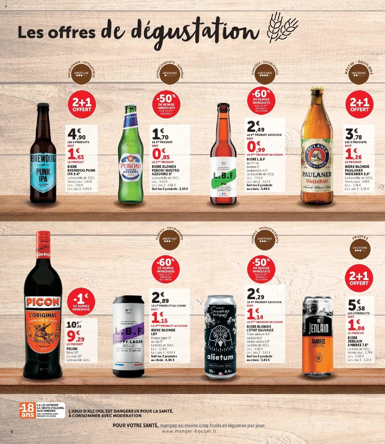 {H1} | Page: 6 | Produits: Apéritif, Liqueur, Bière blonde, Bouteille