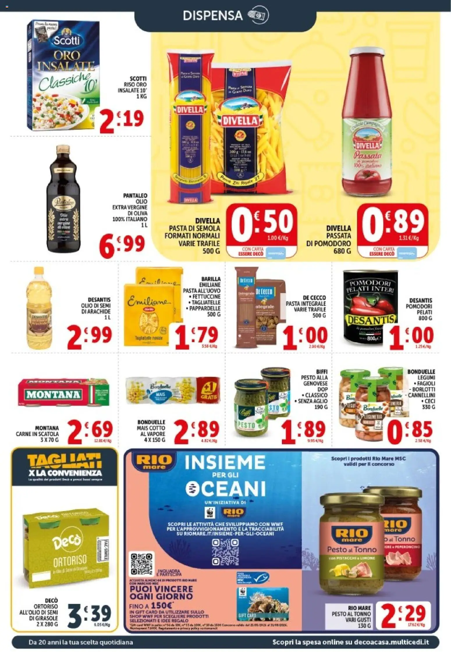 Volantino Decò del 08.06.2026 | Pagina: 12 | Prodotti: Riso, Tagliatelle, Mais, Pistacchi