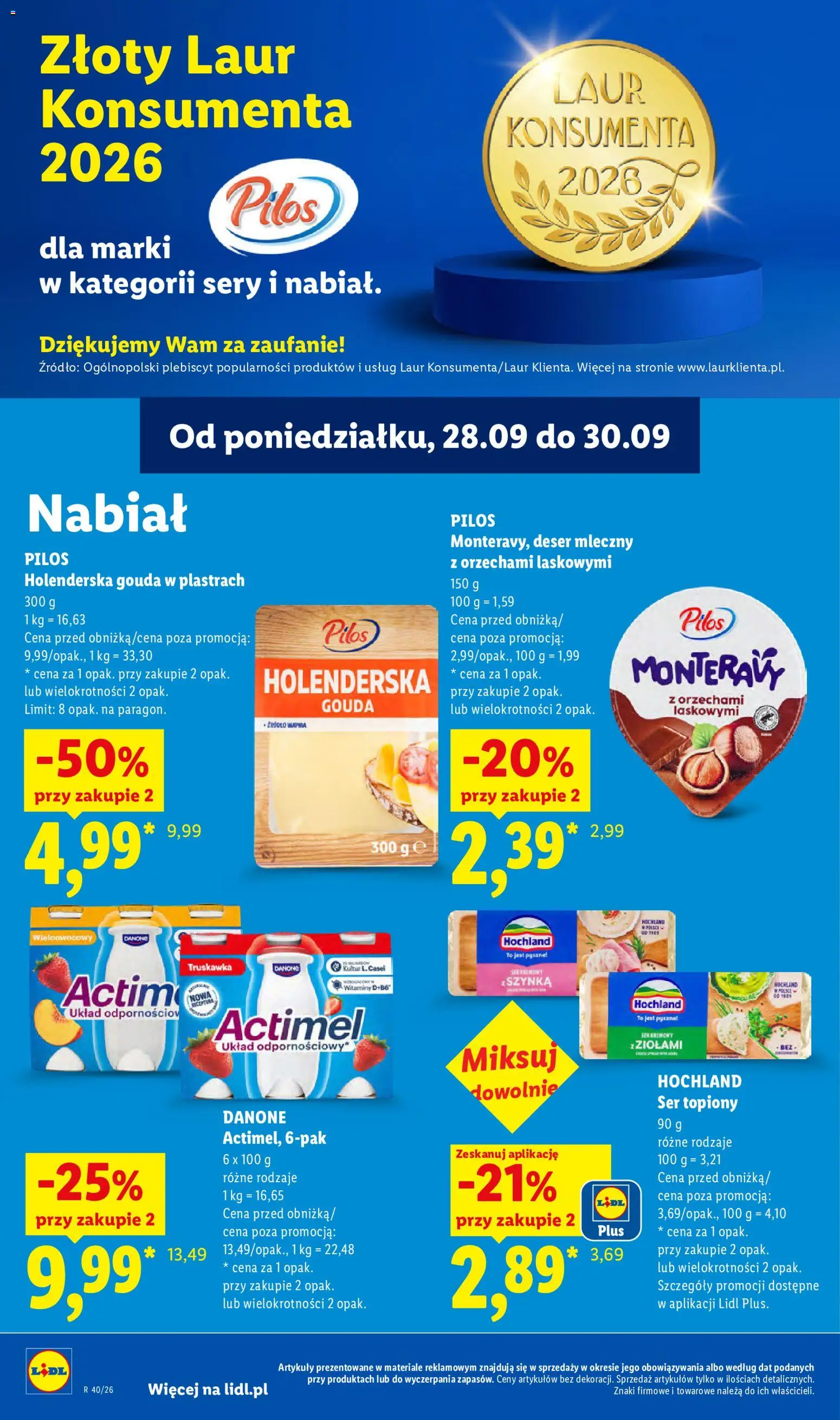 Lidl Polsko leták od 28.09.2026 | Strana: 60 | Produkty: Gouda, Actimel
