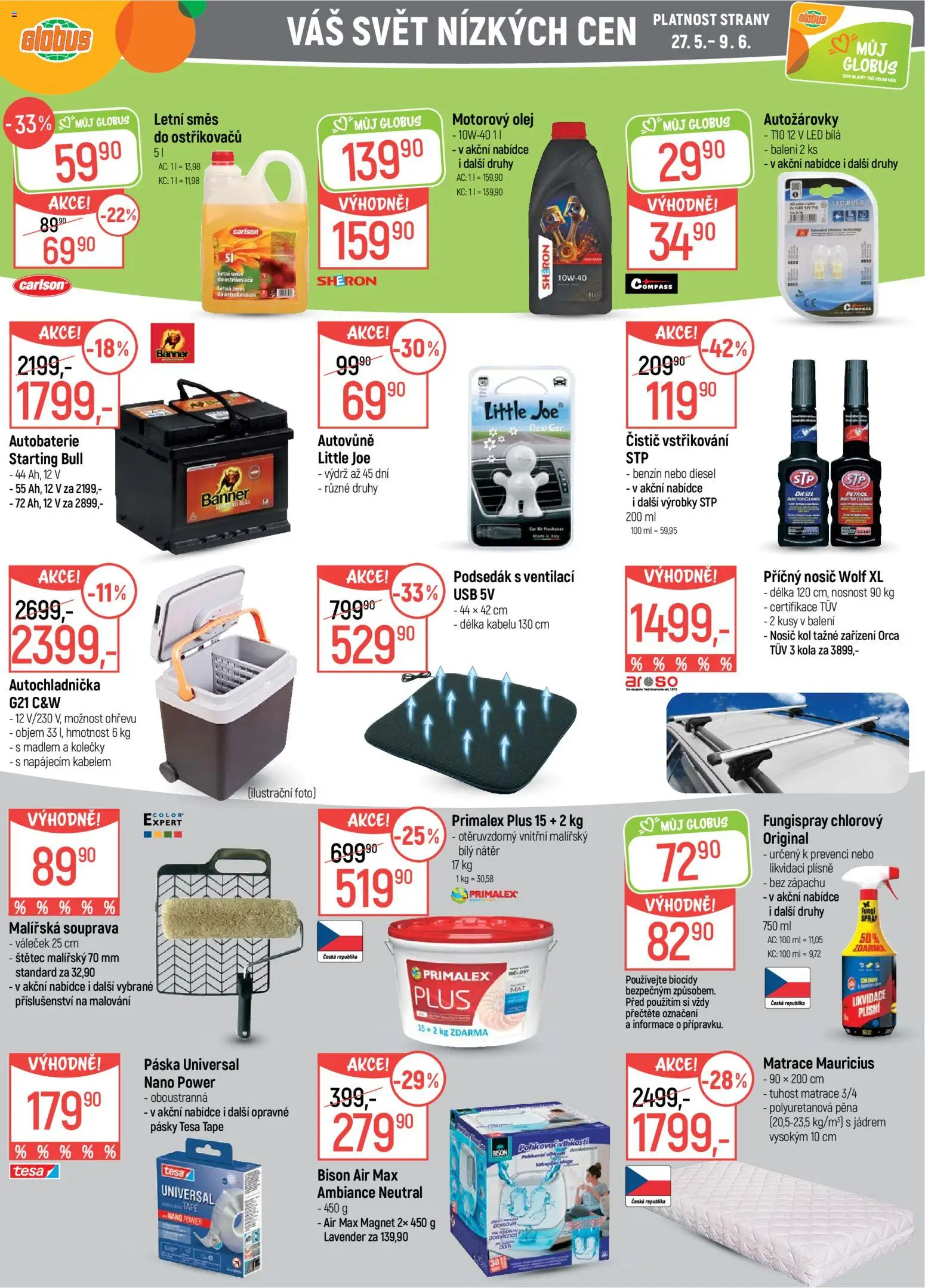 Globus leták - Praha Černý Most od 27.05.2026 | Strana: 39 | Produkty: Autochladnička, Primalex, Matrace, Motorový olej