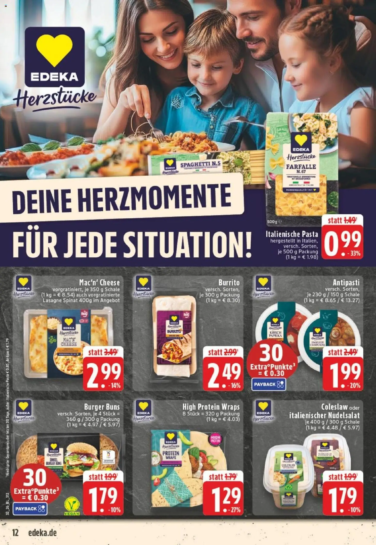 Edeka Prospekt Dortmund – gültig ab 03.08.2026 | Seite: 12 | Produkte: Burger, Paprika, Pasta