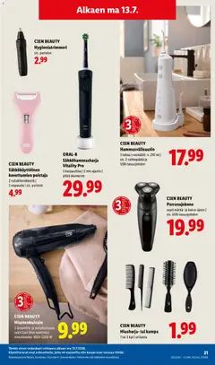 Lidl-mainoslehti voimassa 09/07/2026 alkaen | Sivu: 27 | Tuotteet: Parranajokone, Sähköhammasharja, Kampa, Paristot
