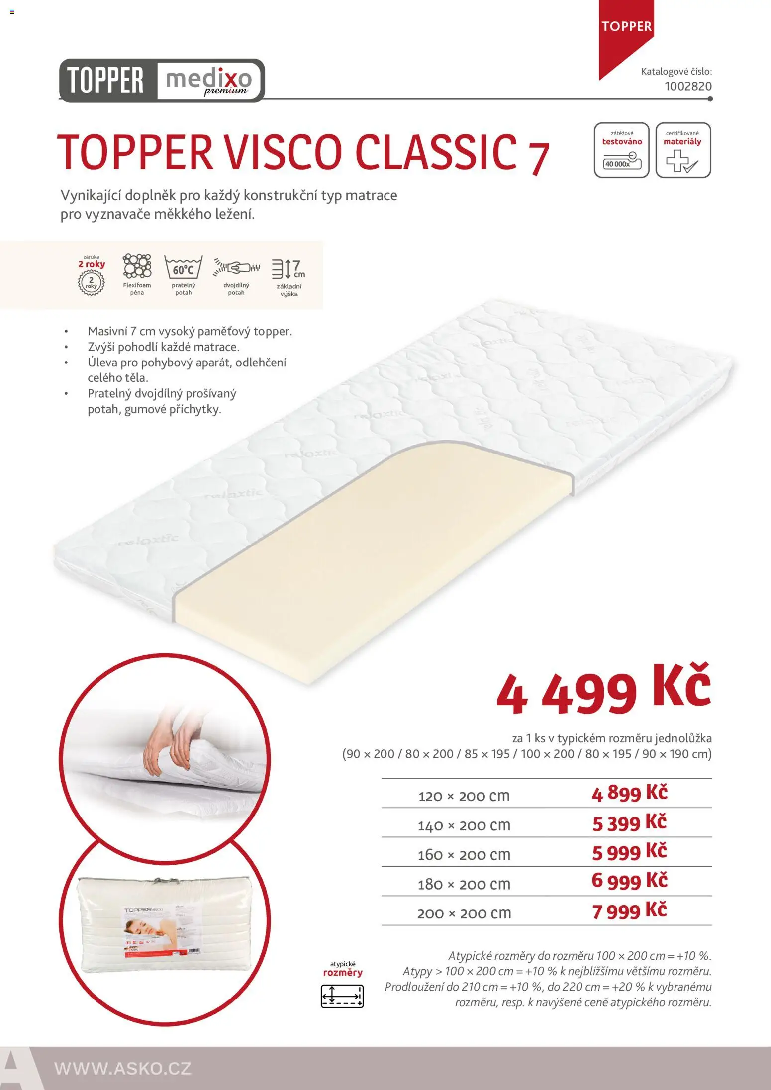 ASKO nábytek leták - Nabídka matrací od 01.01.2026 | Strana: 46 | Produkty: Matrace, Pěna