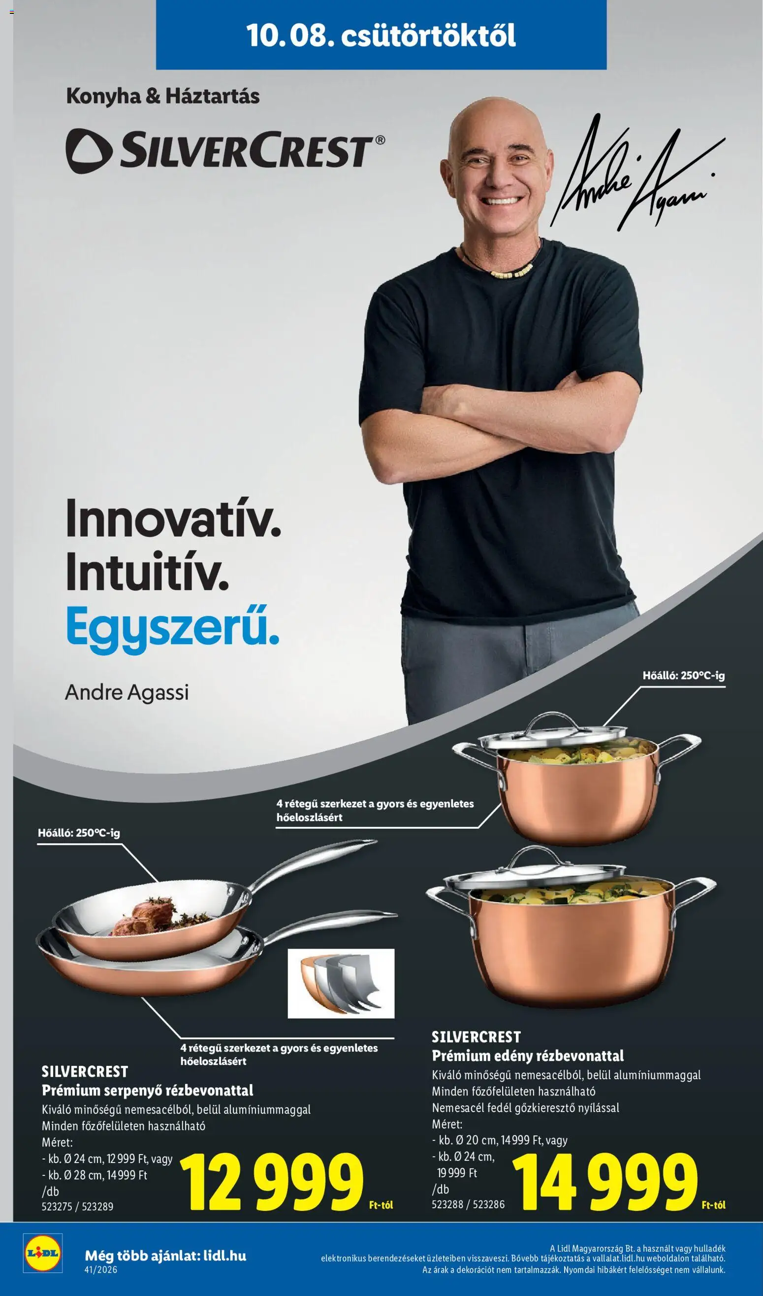 Lidl akciós ujság - amely érvényes a következő dátumtól: 2026.10.08. | Oldal: 10 | Termékek: Edény, SilverCrest, Serpenyő