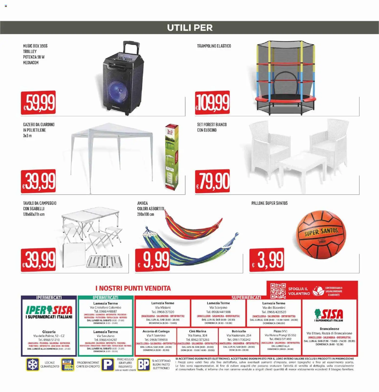 Volantino SISA del 14.05.2026 | Pagina: 20 | Prodotti: Gazebo, Amaca, Trampolino, Trolley