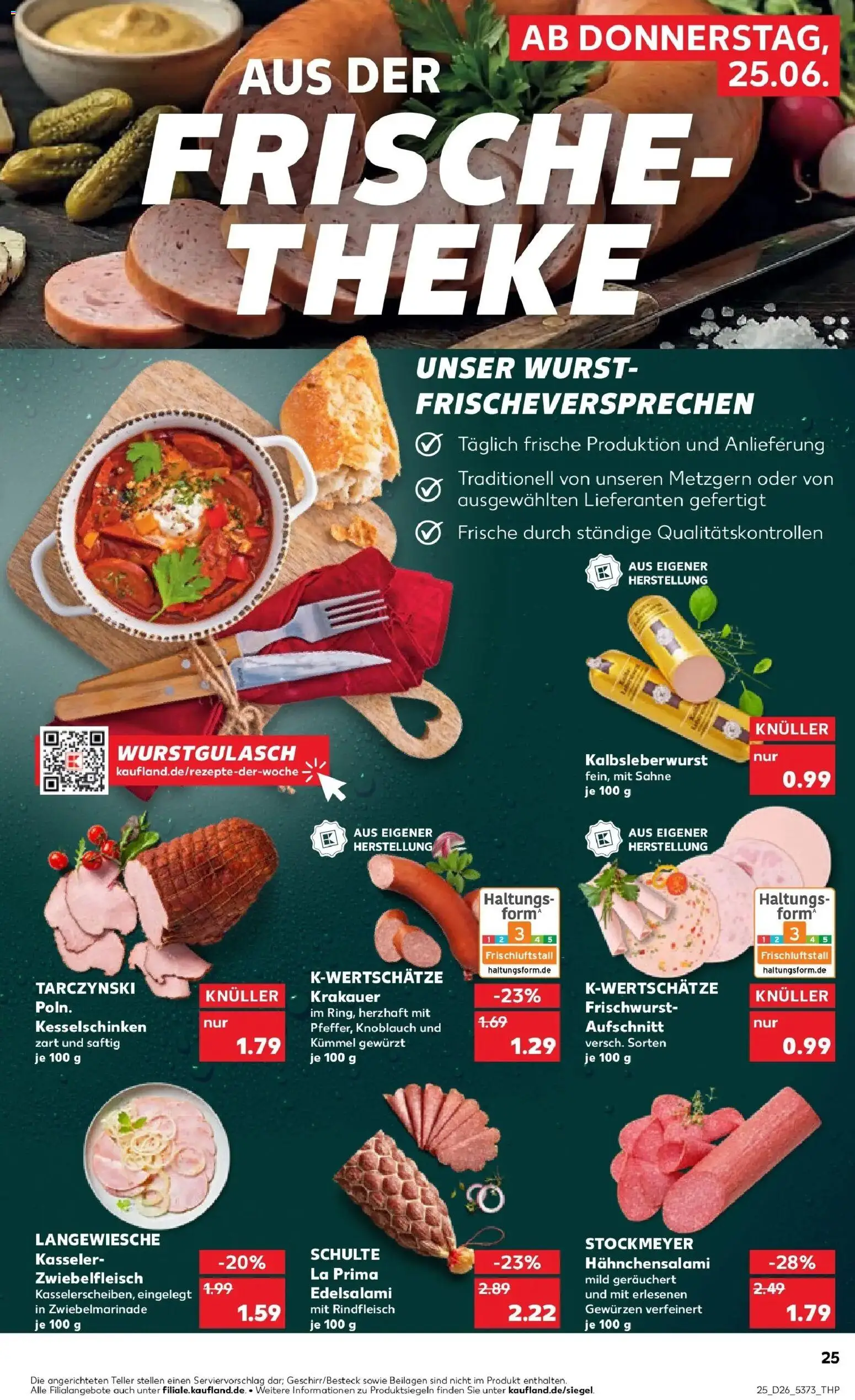 Kaufland Prospekt Salzgitter – gültig ab 22.06.2026 | Seite: 34 | Produkte: Theke, Wurst, Knoblauch, Salami