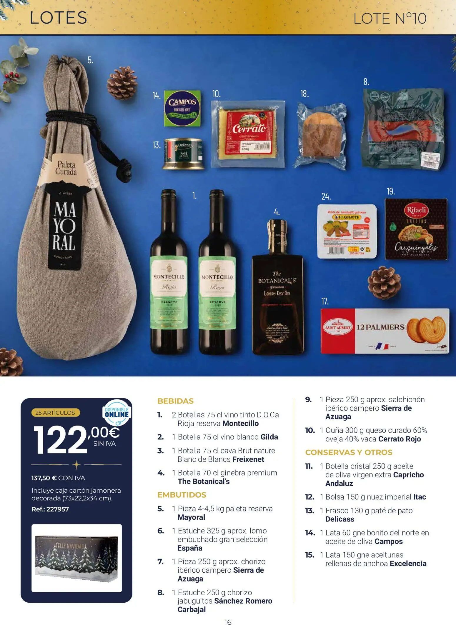 Makro Lotes y Cestas Navidad Centro │ válido desde el 03/09/2026 | Página: 16 | Productos: Lomo, Ginebra, Anchoa, Cuna