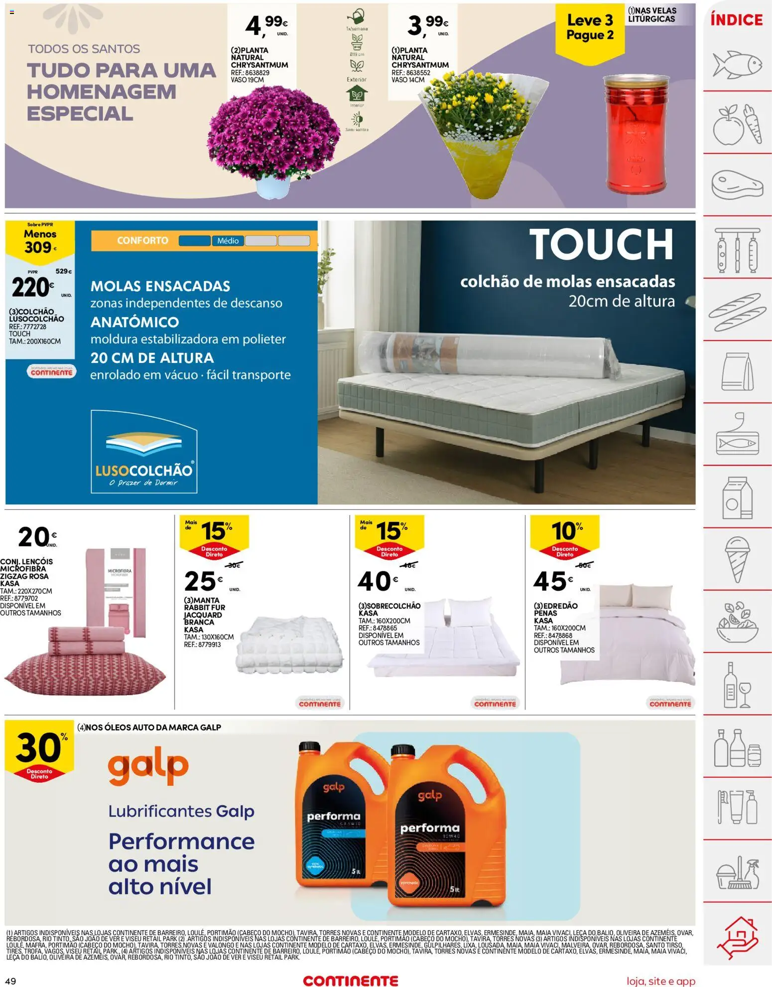 Continente folheto │ válido de 20/10/2026 | Página: 51 | Produtos: Lençóis, Moldura, Vaso, Velas