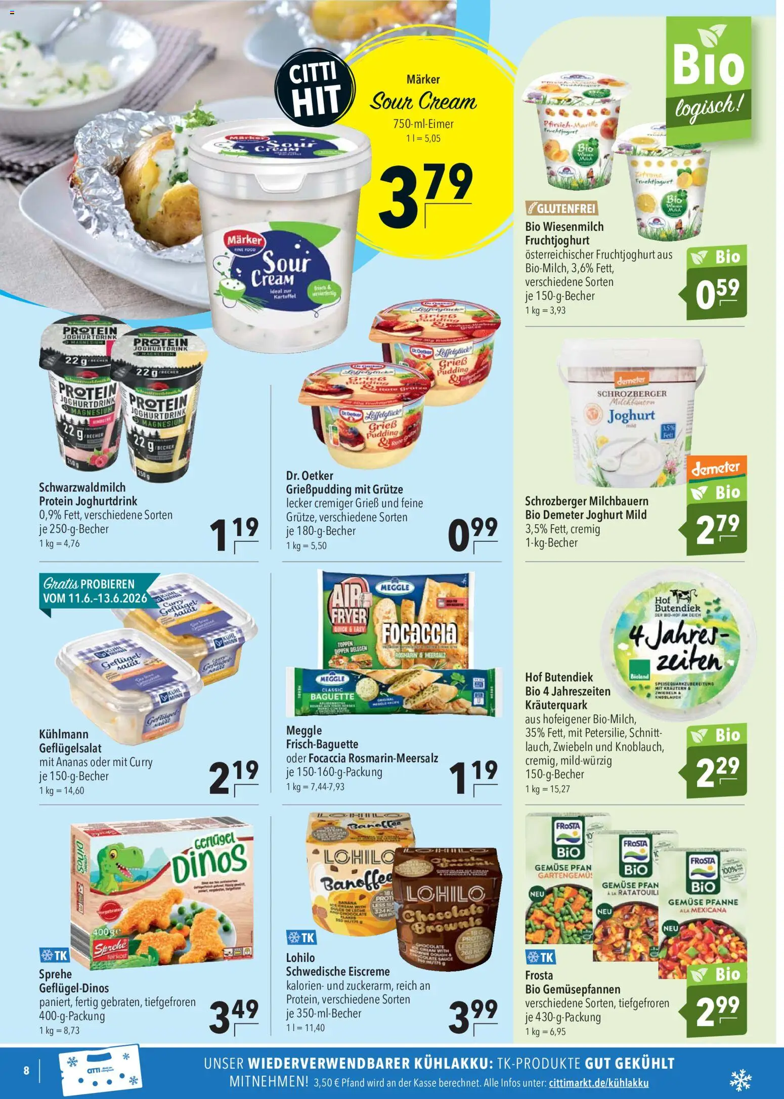 CITTI Markt Prospekt – gültig ab 10.06.2026 | Seite: 8 | Produkte: Pudding, Frosta, Zwiebeln, Salat