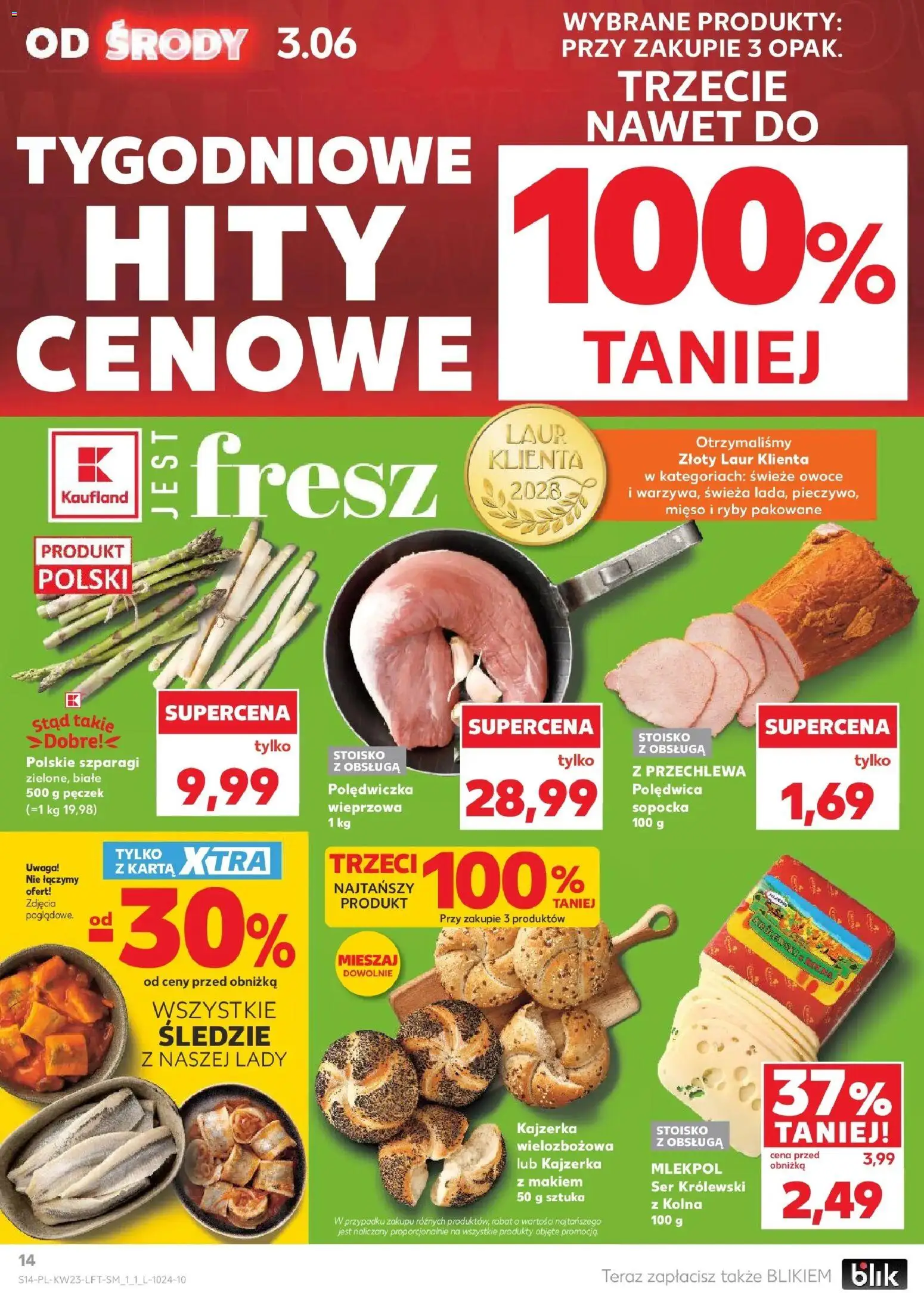 Kaufland gazetka od 03.06.2026 | Strona: 14 | Produkty: Mięso, Ser, Ryby, Owoce