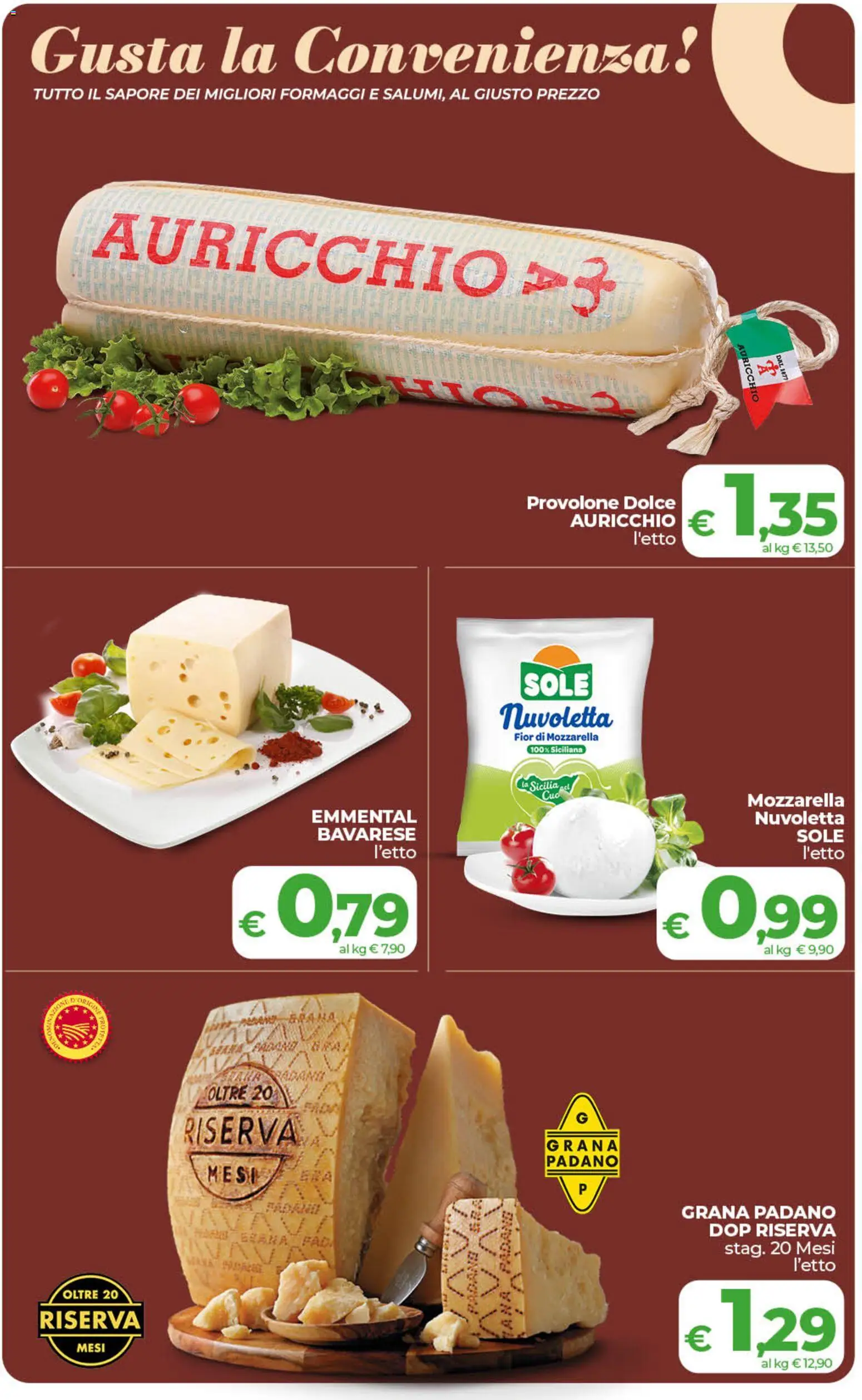 Volantino COOP del 09.06.2026 | Pagina: 8 | Prodotti: Provolone, Mozzarella, Grana Padano, Emmental