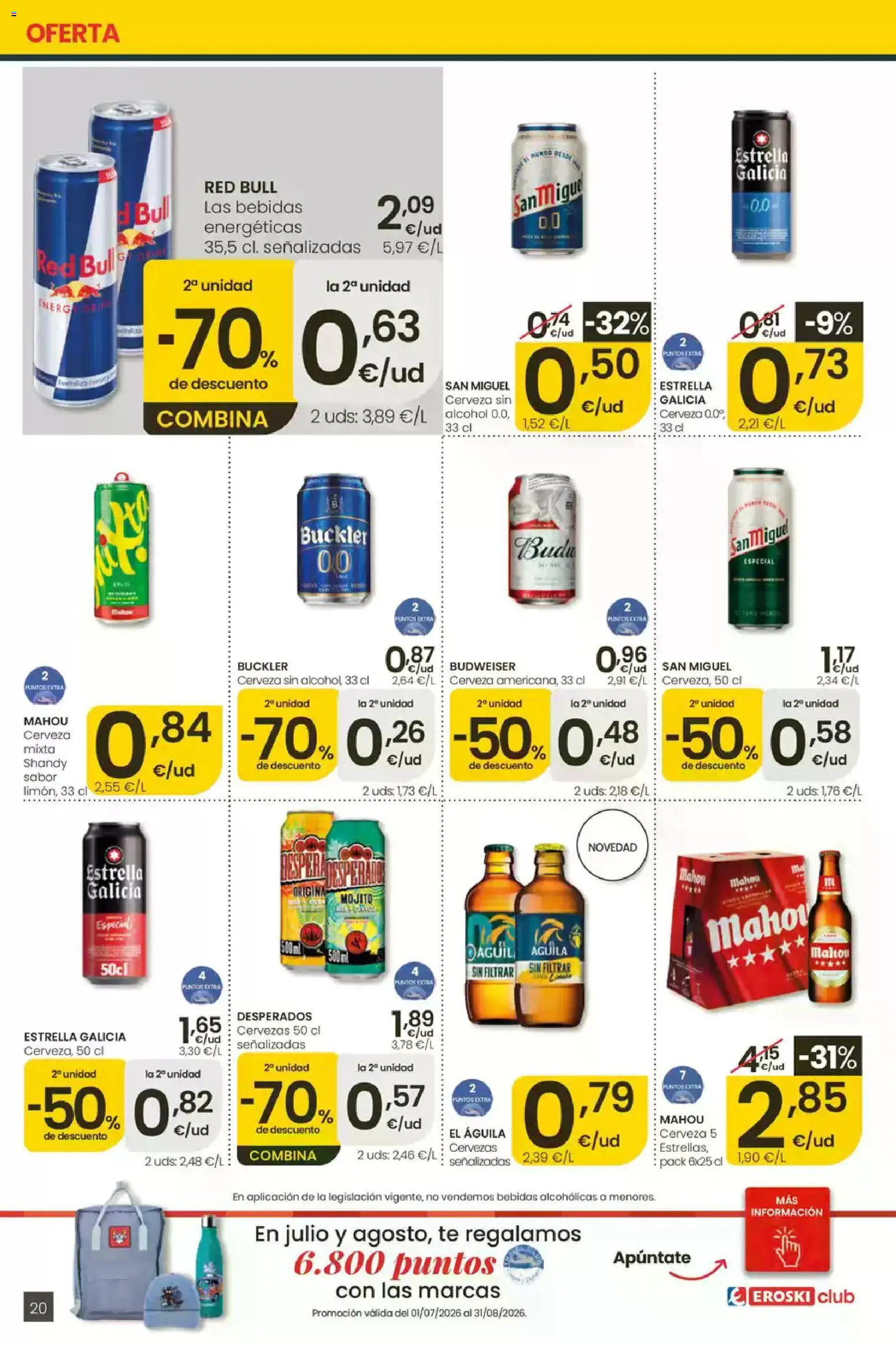 Eroski folleto Center │ válido desde el 16/07/2026 | Página: 20 | Productos: Cerveza, Té, Παρμεζάνα