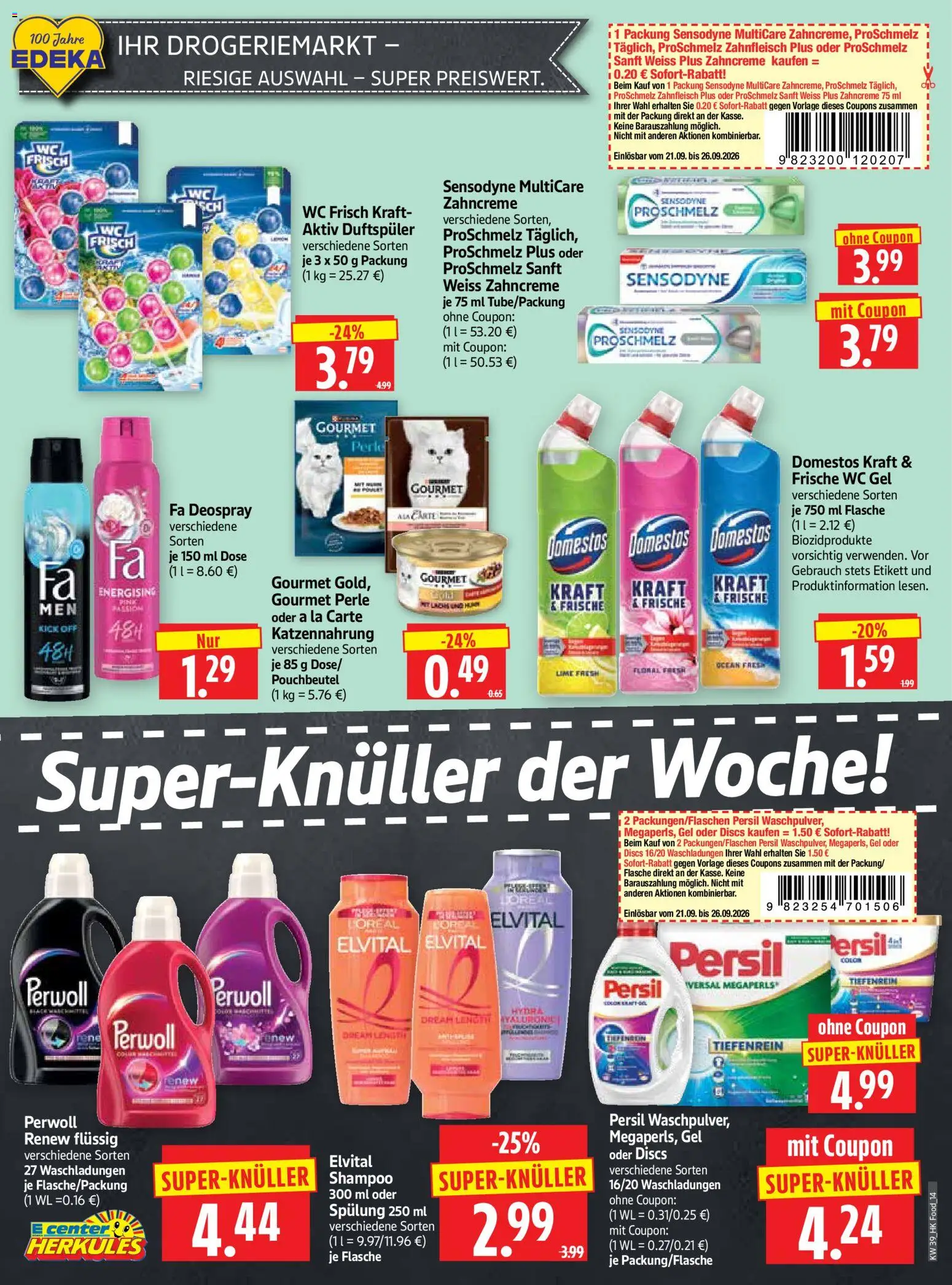 HERKULES Prospekt – gültig ab 21.09.2026 | Seite: 14 | Produkte: Perwoll, Spülung, Wc frisch, Deospray
