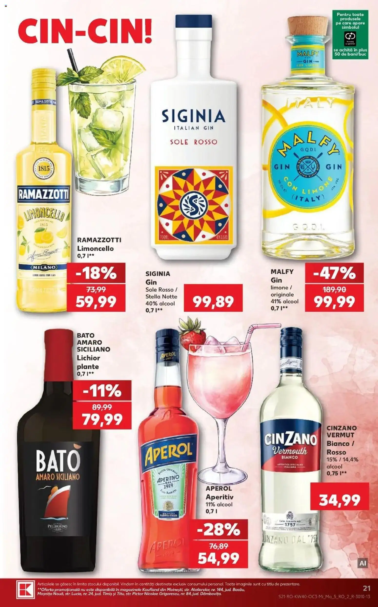 Kaufland Viseu de Sus 30.09.2026 - Revista si Oferta | Pagină: 21 | Produse: Lichior, Gin, Aperol, Plus