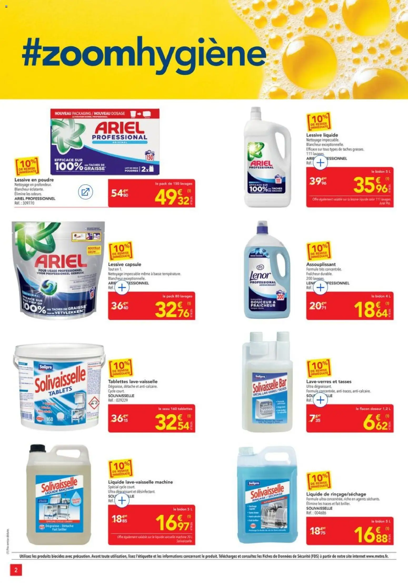 {H1} | Page: 2 | Produits: Assouplissant, Lessive Liquide, Adoucissant, Dégraissant
