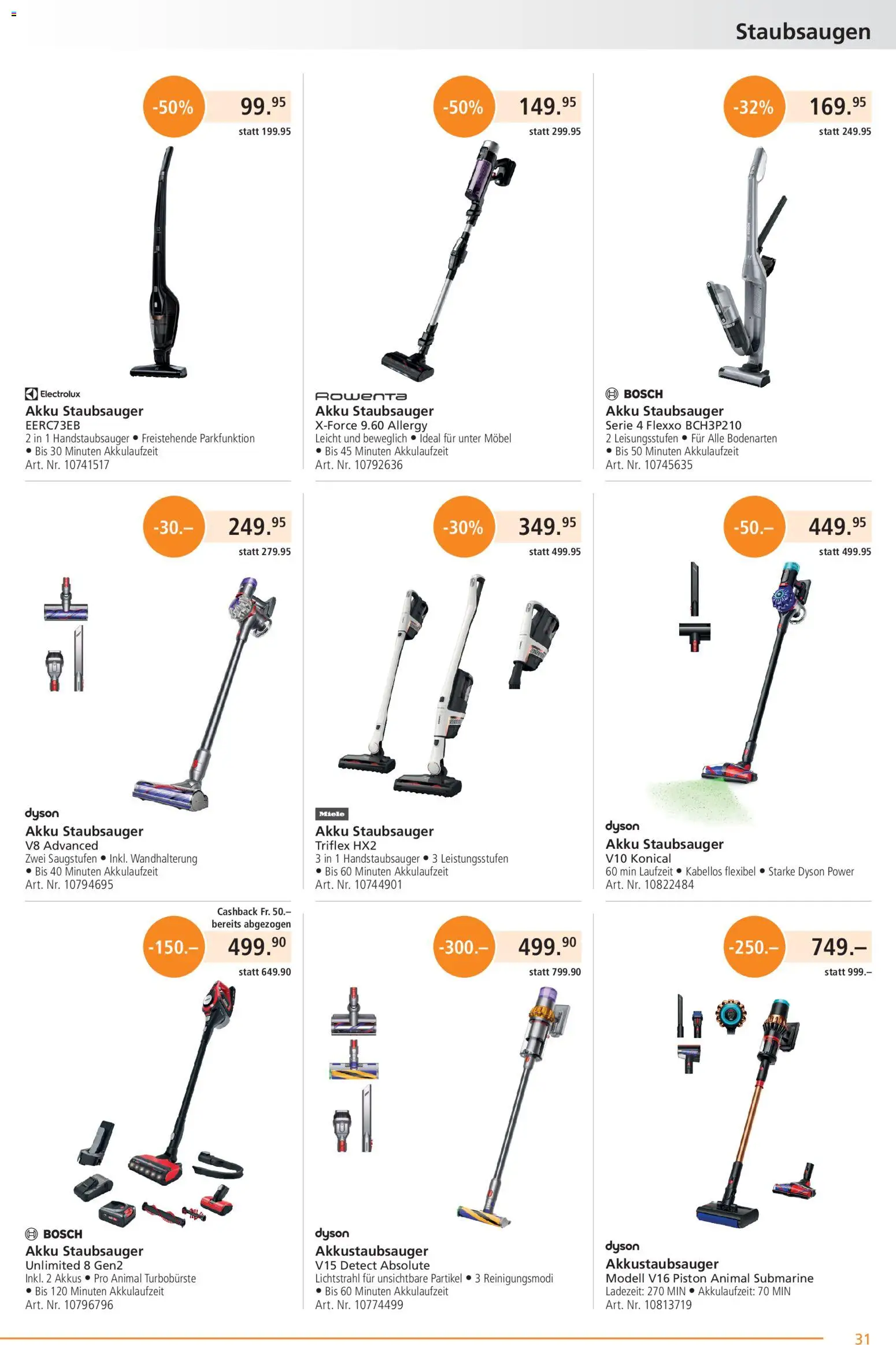 Fust aktionen – gültig ab 26.05.2026 | Seite: 31 | Produkte: Staubsauger, Miele, Bosch, Dyson