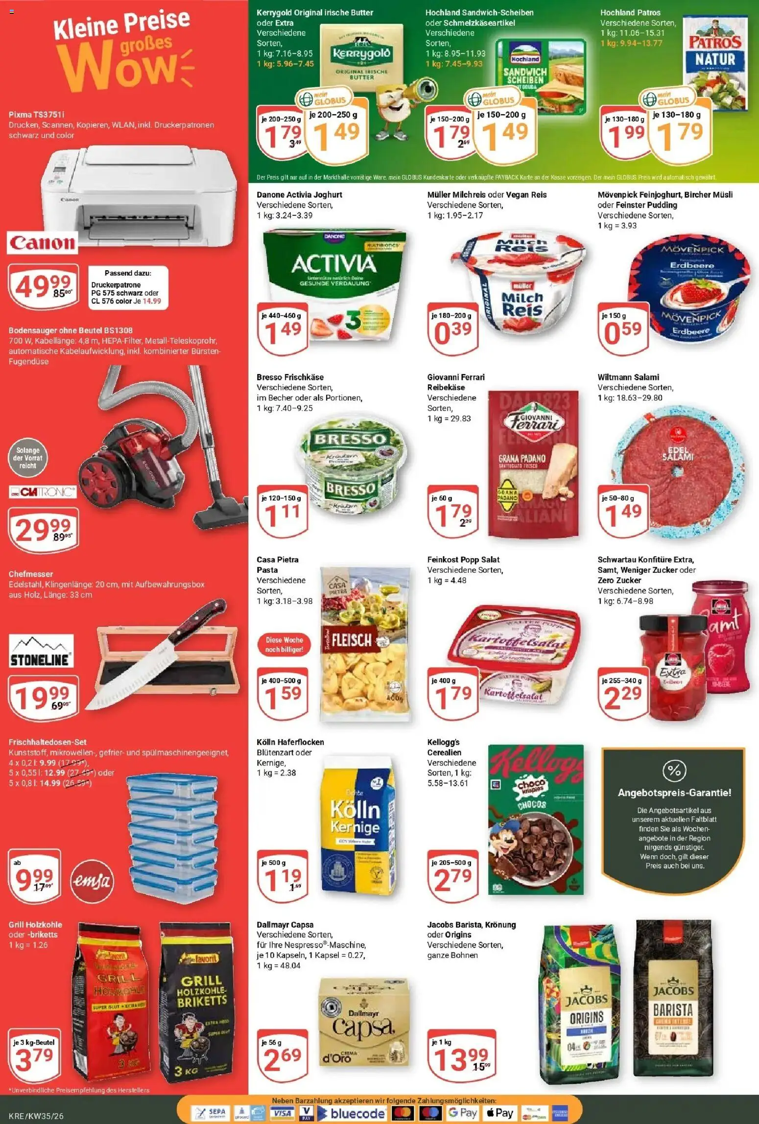 Globus Prospekt Krefeld – gültig ab 24.08.2026 | Seite: 6 | Produkte: Grana Padano, Kellogg's, Bresso, Pasta