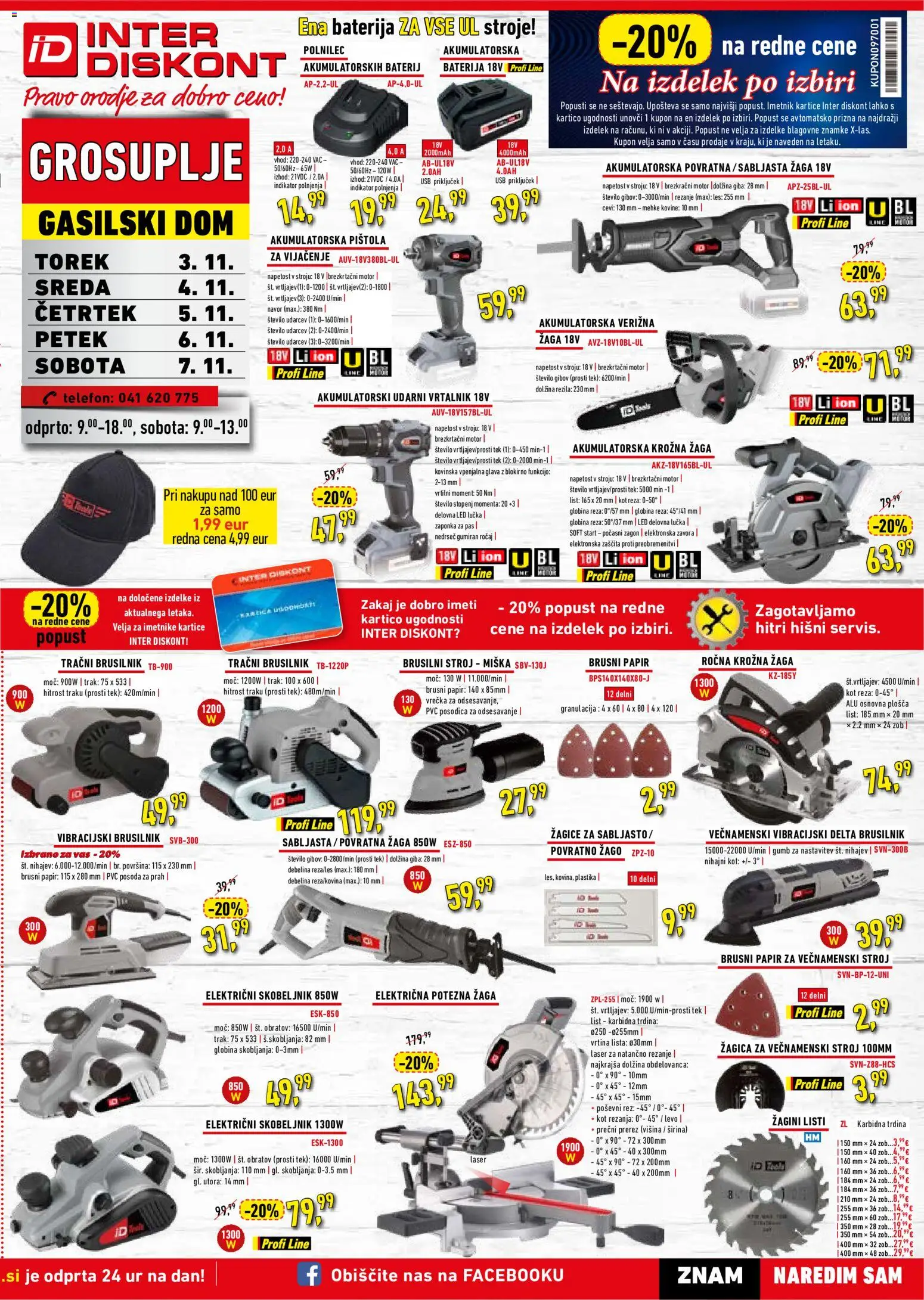 Novi Inter Diskont katalog ponudbe – veljaven od 03.11.2026 | Stran: 2 | Izdelki: Telefon, Baterija, Vrtalnik, Brusilnik