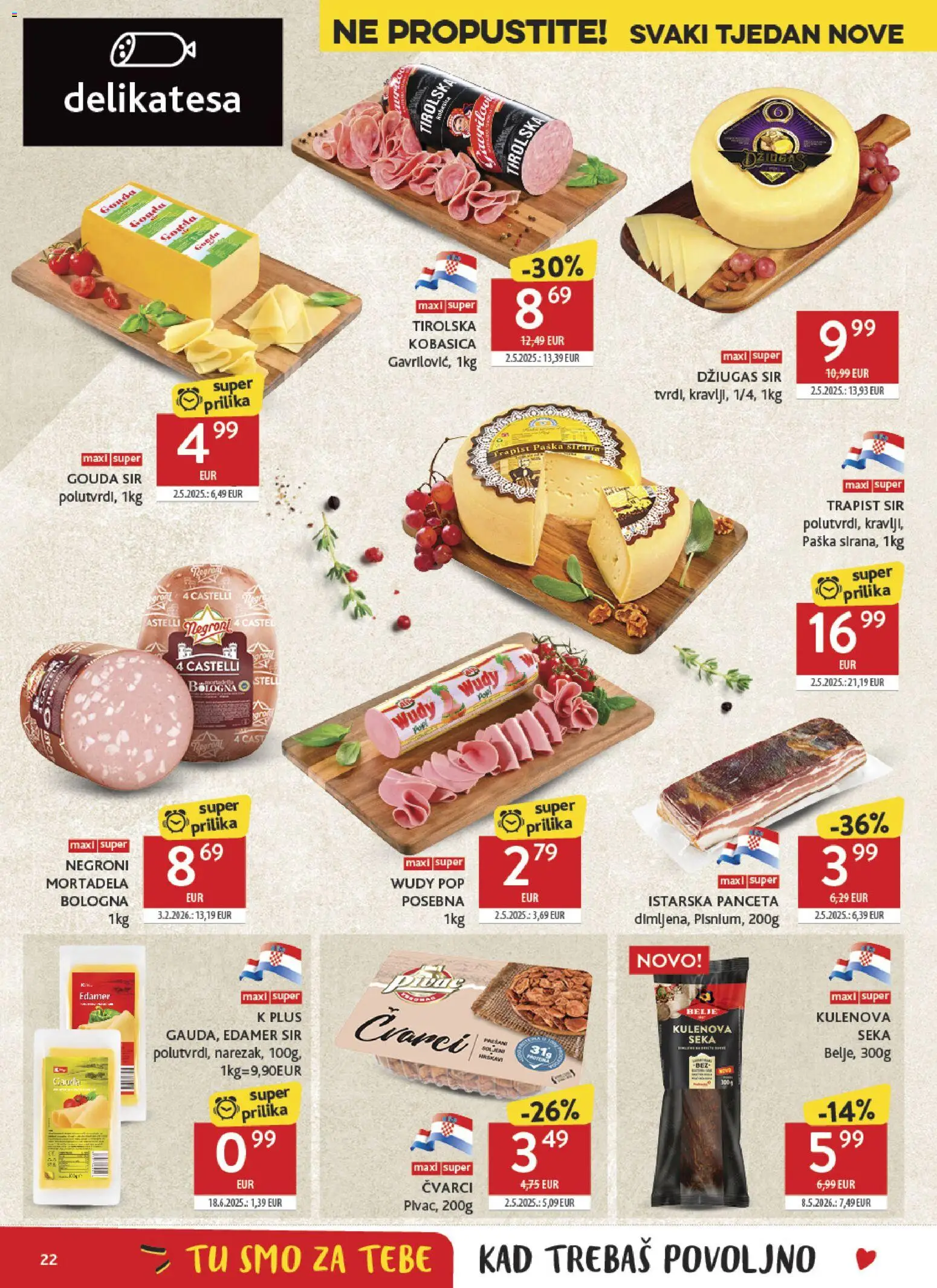 Konzum HR akciós ujság - amely érvényes a következő dátumtól: 2026.07.15. | Oldal: 22 | Termékek: Gouda