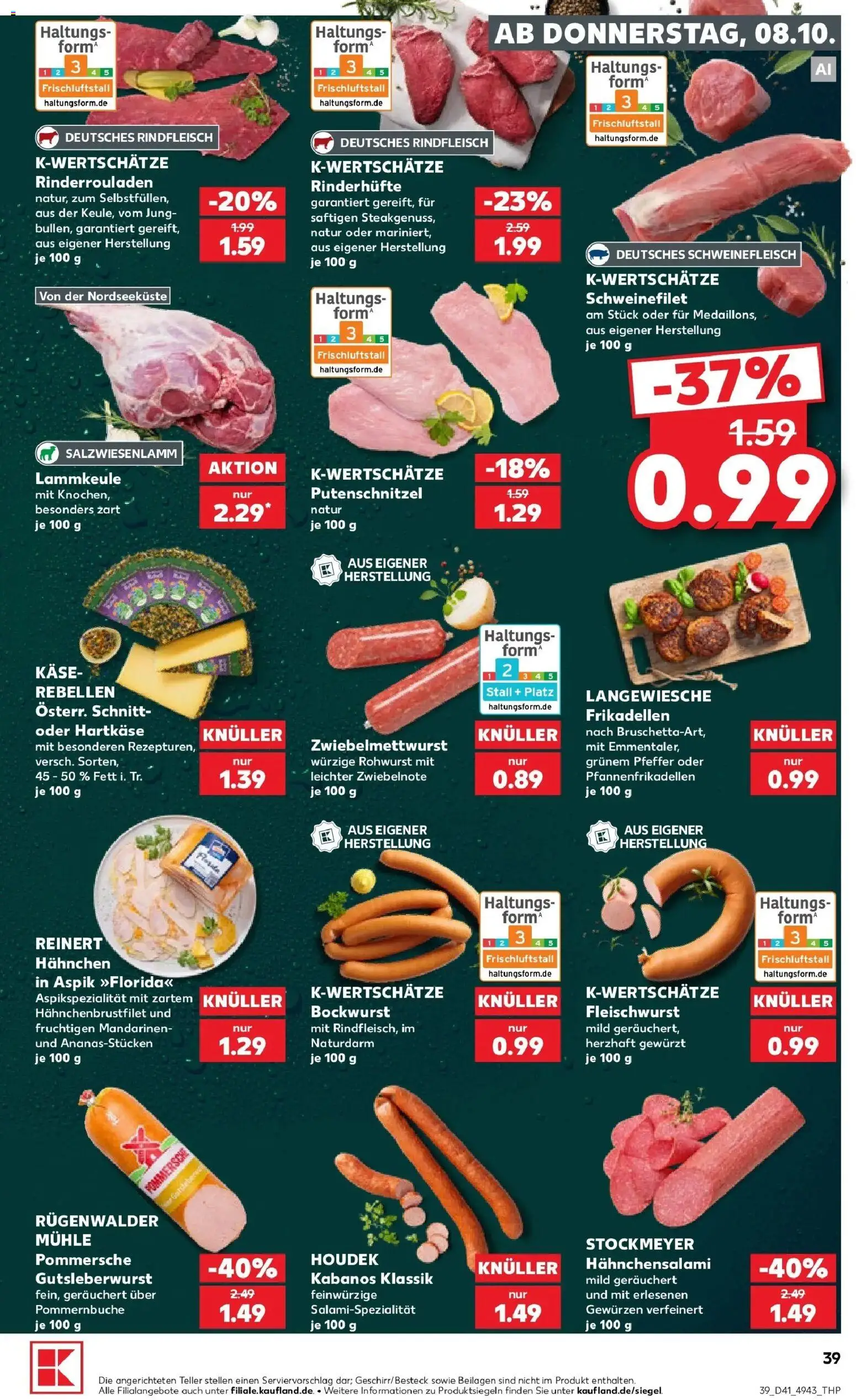 Prospekt Kaufland ab 05.10.2026 » Angebote Online zum Blättern | Seite: 49 | Produkte: Bockwurst, Hahnchen, Käse, Mandarinen