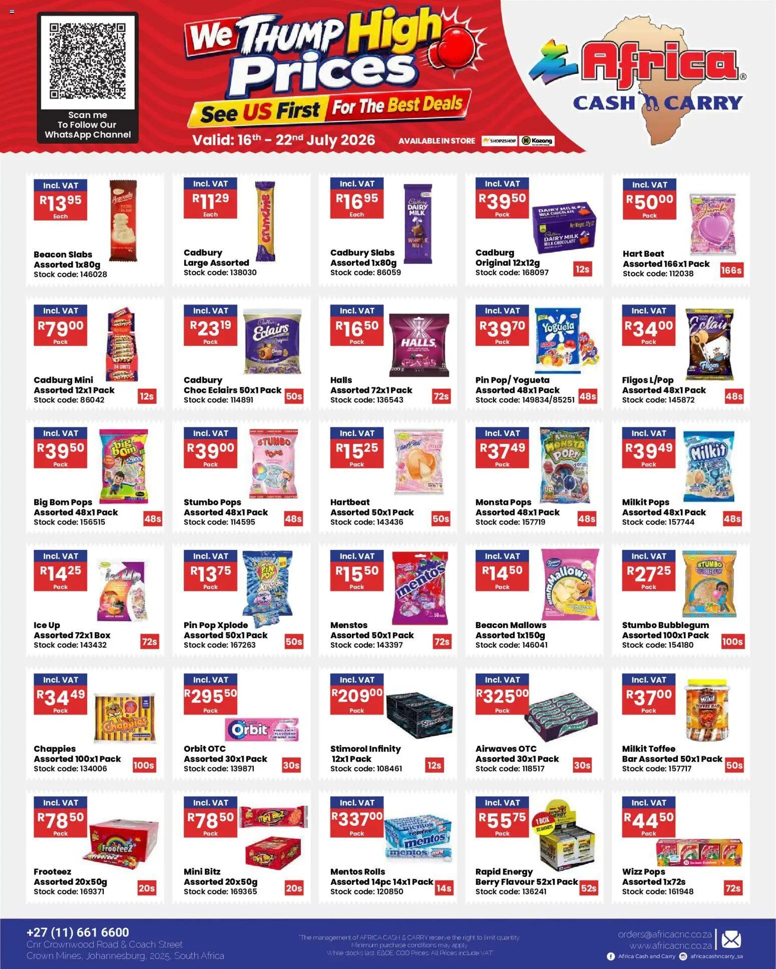 New Africa Cash & Carry catalogue – valid from 16/07/2026 | Page: 25 | Products: Box, Milk, Cream, Stock