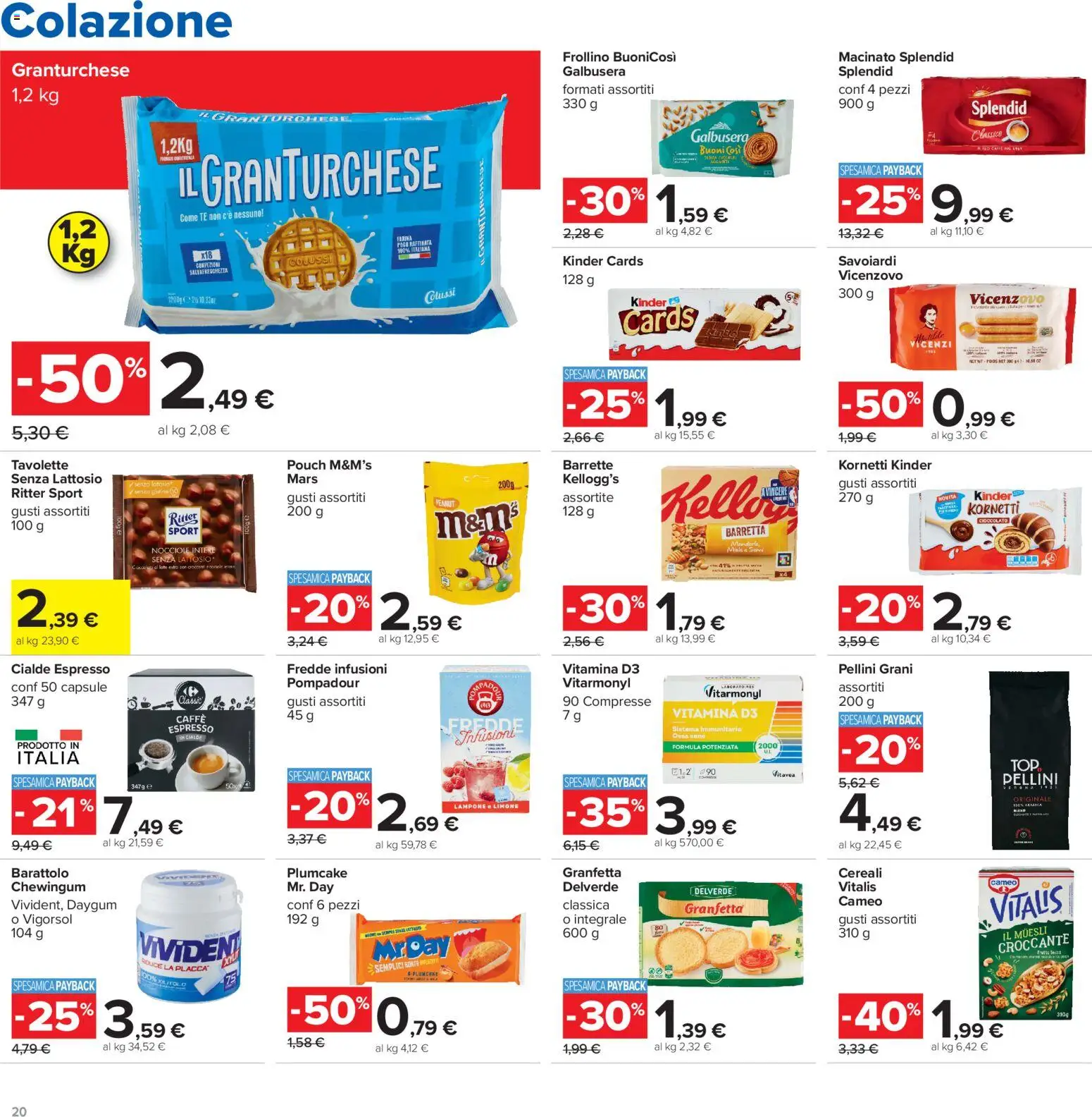 Volantino Carrefour del 06/08/2026 | Pagina: 20 | Prodotti: Muesli, Cioccolato, Cereali, Nocciole
