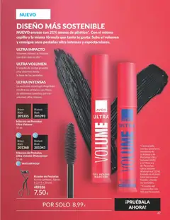 Vista previa Catálogo AVON campaña 9 válido desde el 01/09/2026 | Página: 47 | Productos: Máscara, Té, Peso, Máscara de pestañas