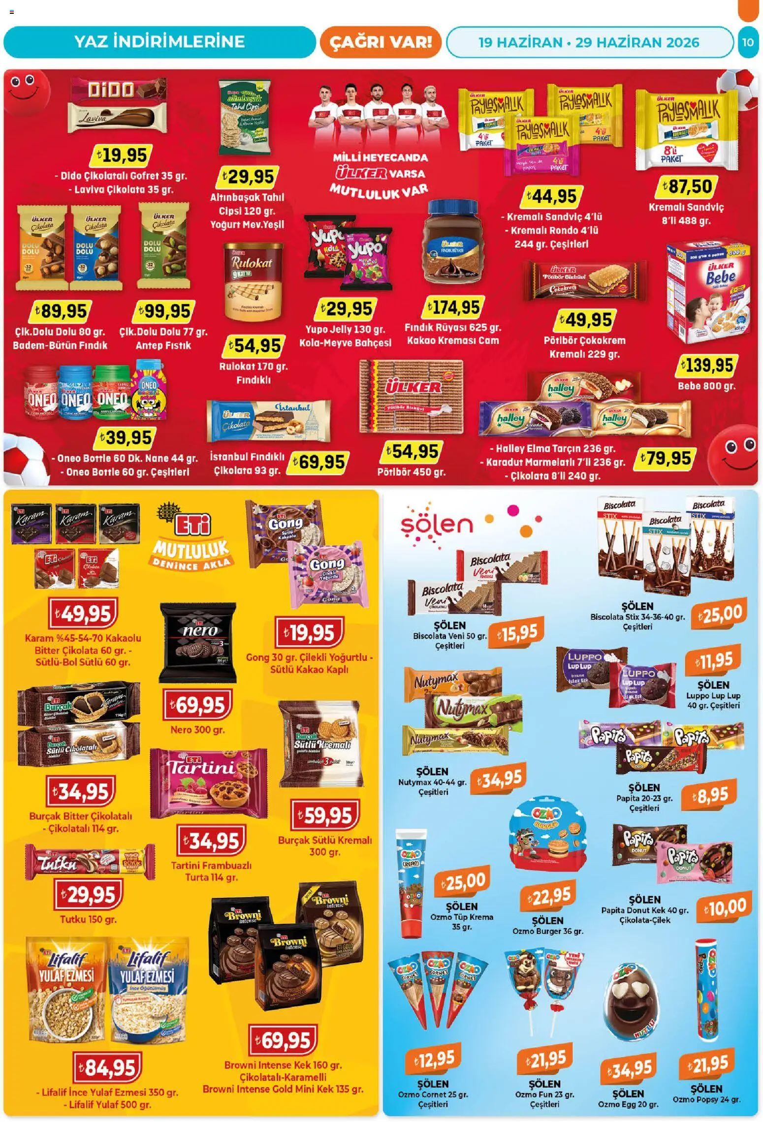 Çağrı Market Katalog - 19.06.2026 tarihinden itibaren geçerlidir | Sayfa: 10 | Ürünler: Fıstık, Çikolatalı gofret, Yoğurt, Çikolata