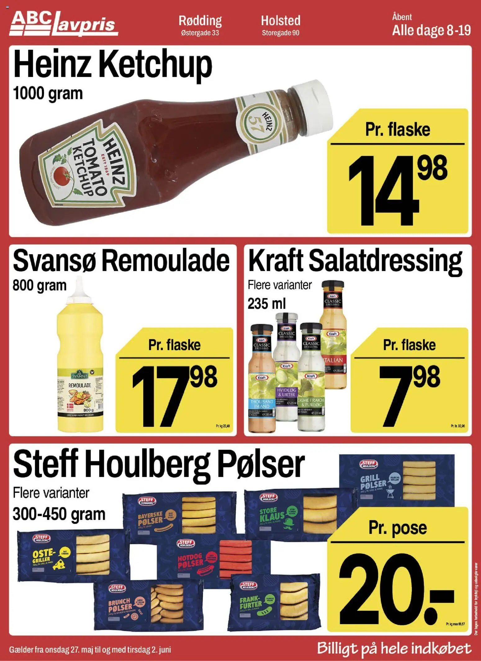 Abc Lavpris tilbudsavis – gyldig fra 27.05.2026 | Side: 6 | Produkter: Pølser, Dressing, Remoulade, Grill
