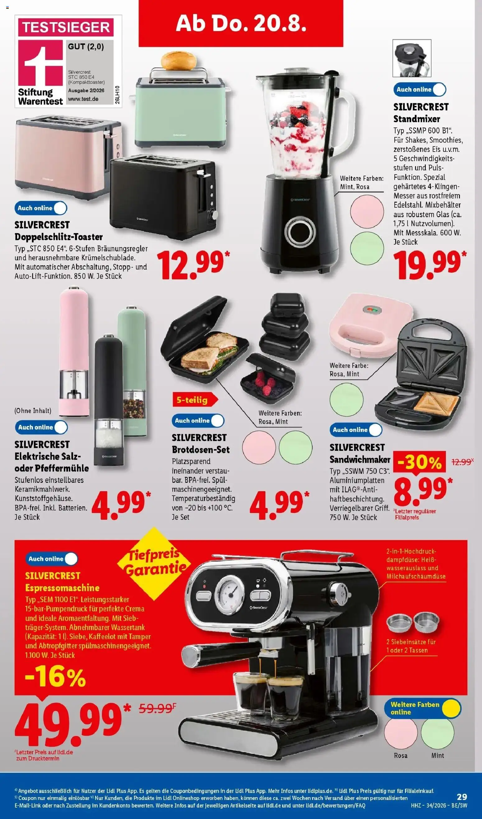 Lidl Prospekt Freudenstadt (ab 17.08.2026) zum Blättern » Angebote | Seite: 49 | Produkte: Sandwichmaker, Toaster, Salz, Eis