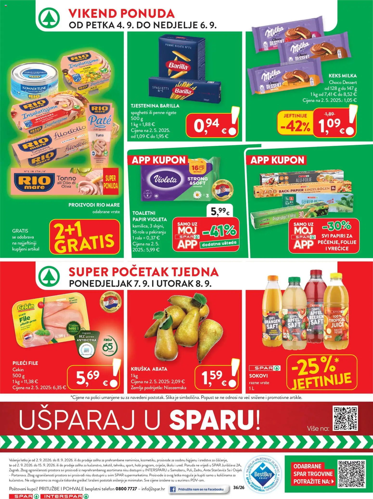 Interspar katalog | vrijedi od 02.09.2026 | Stranica: 31 | Proizvodi: File, Tjestenina, Kruška, Telefon