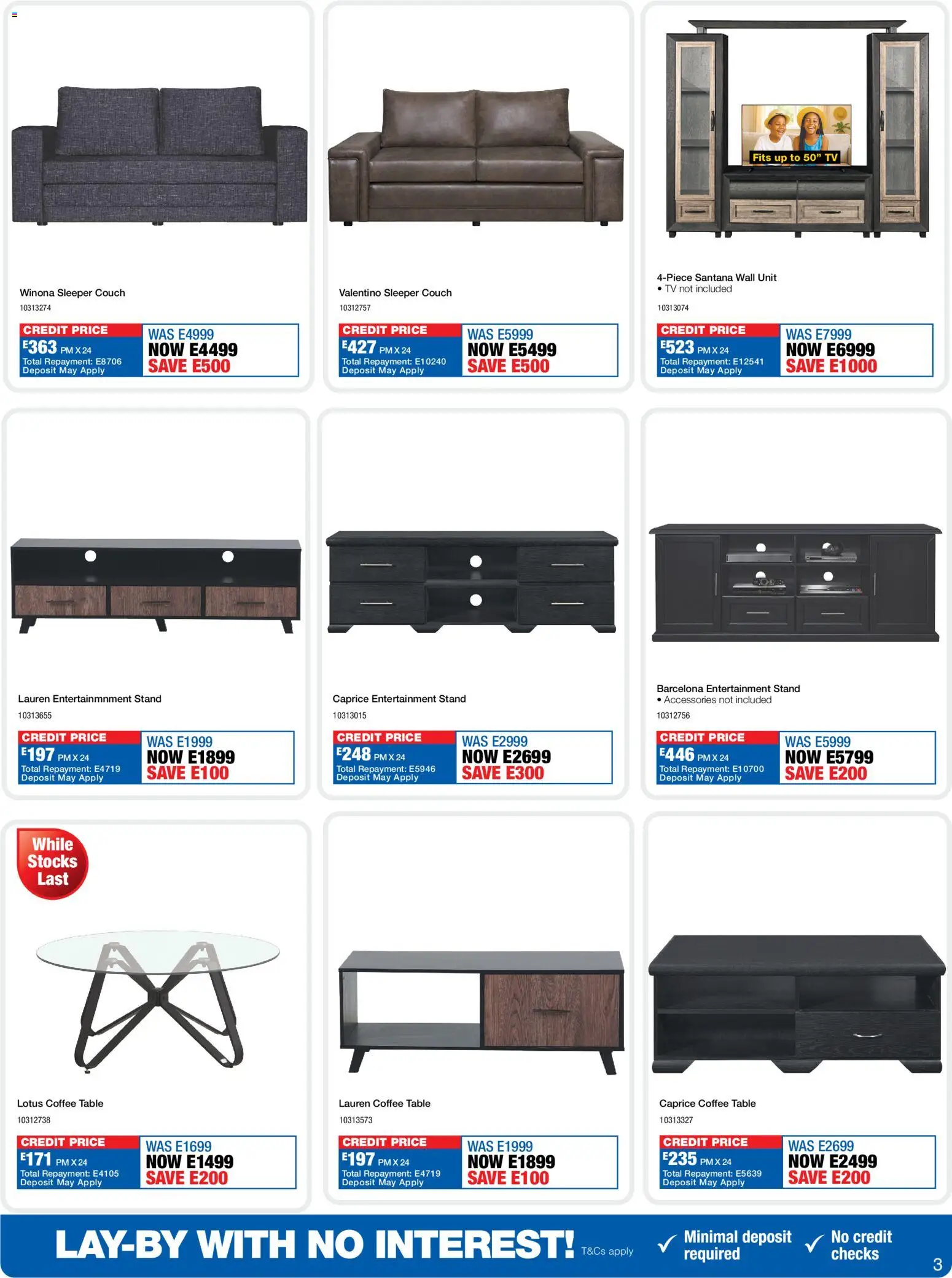 New OK Furniture catalogue – valid from 13.04.2026 | Page: 3 | Products: Couch, TV, Coffee table, Table