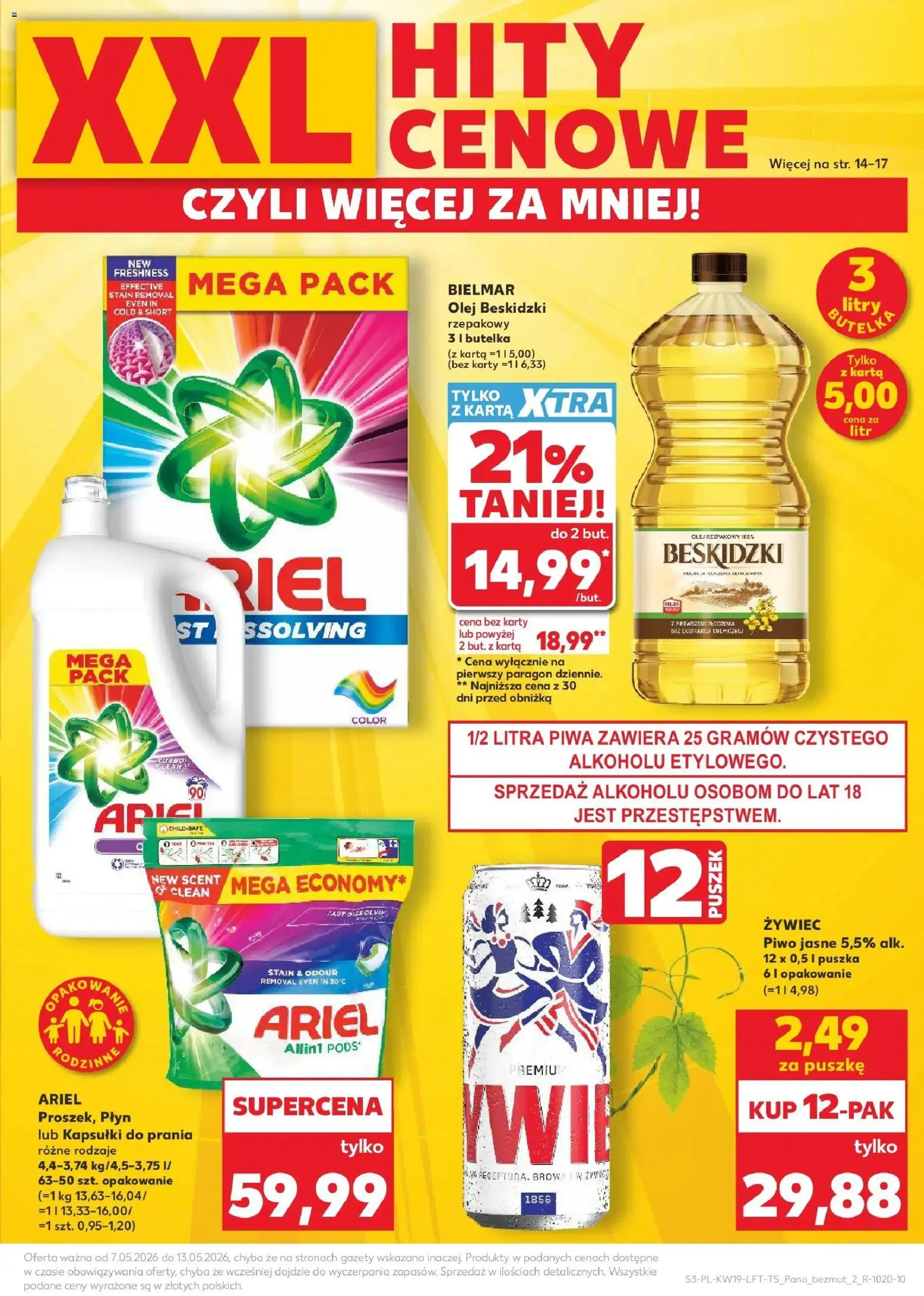 Kaufland gazetka od 07.05.2026 | Strona: 3 | Produkty: Karta, Olej rzepakowy, Olej, Piwo
