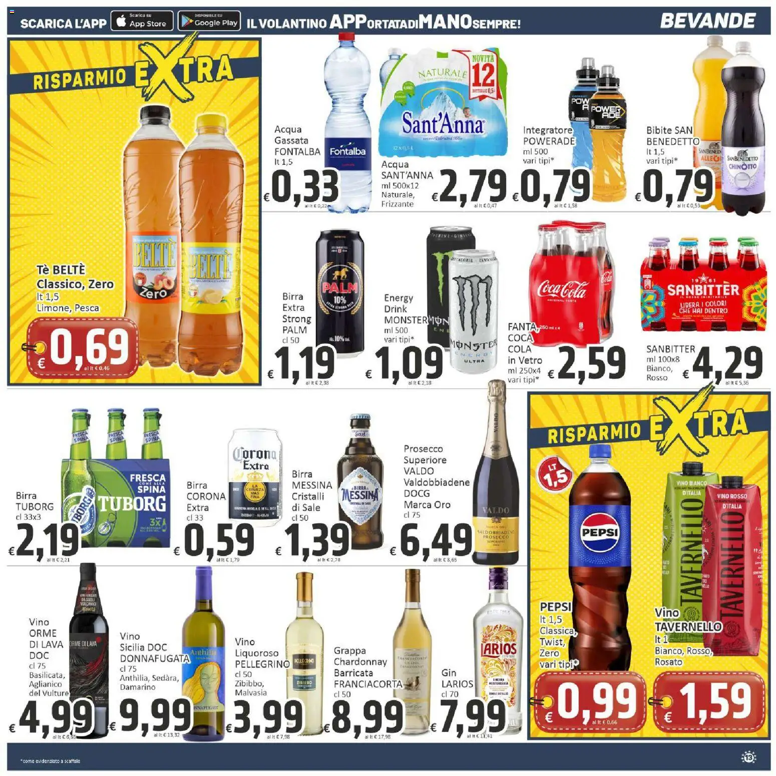 Volantino Paghi Poco del 07.05.2026 | Pagina: 13 | Prodotti: Prosecco, Acqua, Bibite, Vino bianco