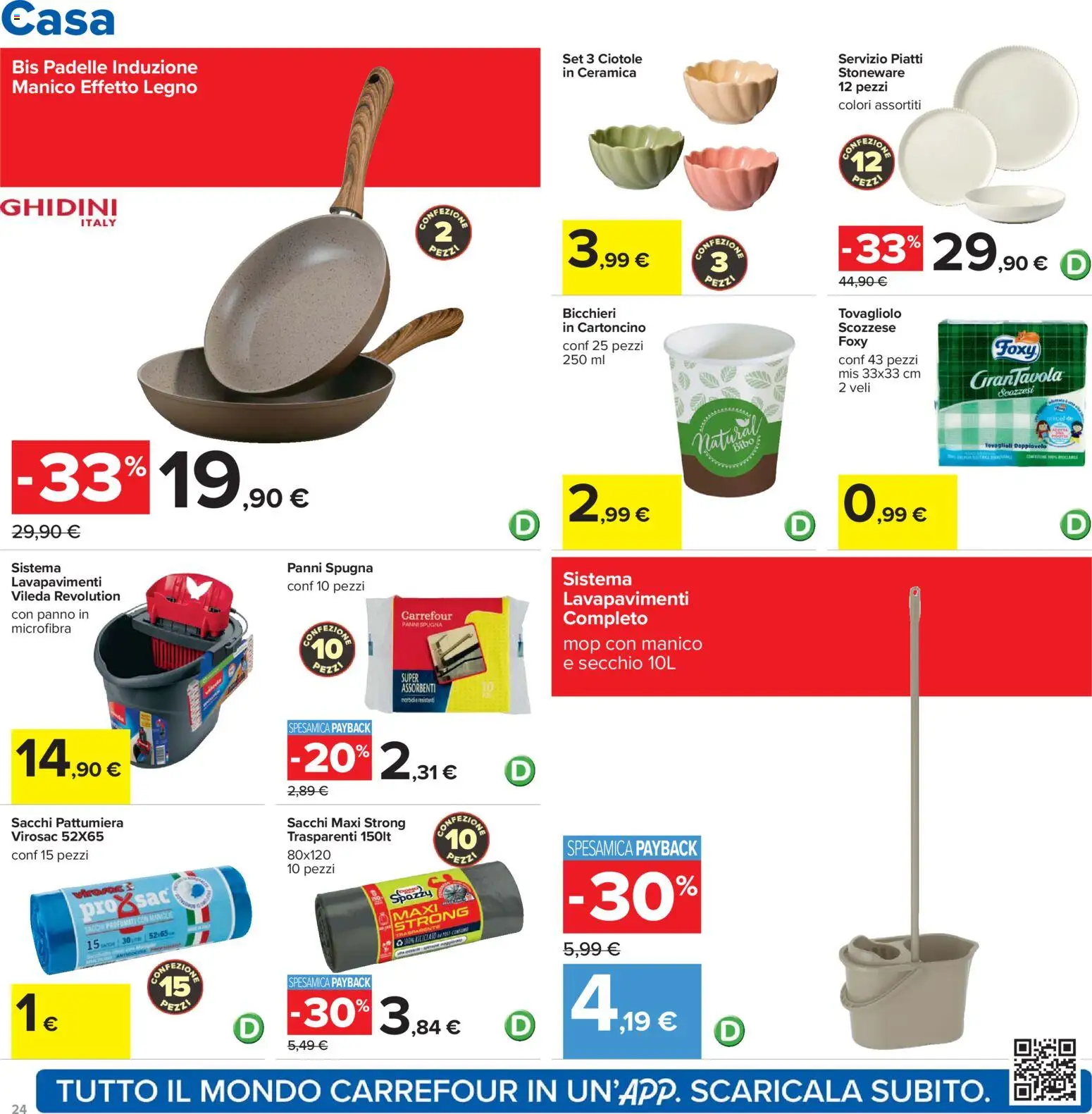 Volantino Carrefour del 21.04.2026 | Pagina: 24 | Prodotti: Spugna, Secchio, Pattumiera