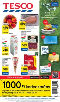 Tesco aktuális akciós újság - amely érvényes a következő dátumtól: 25.06.2026