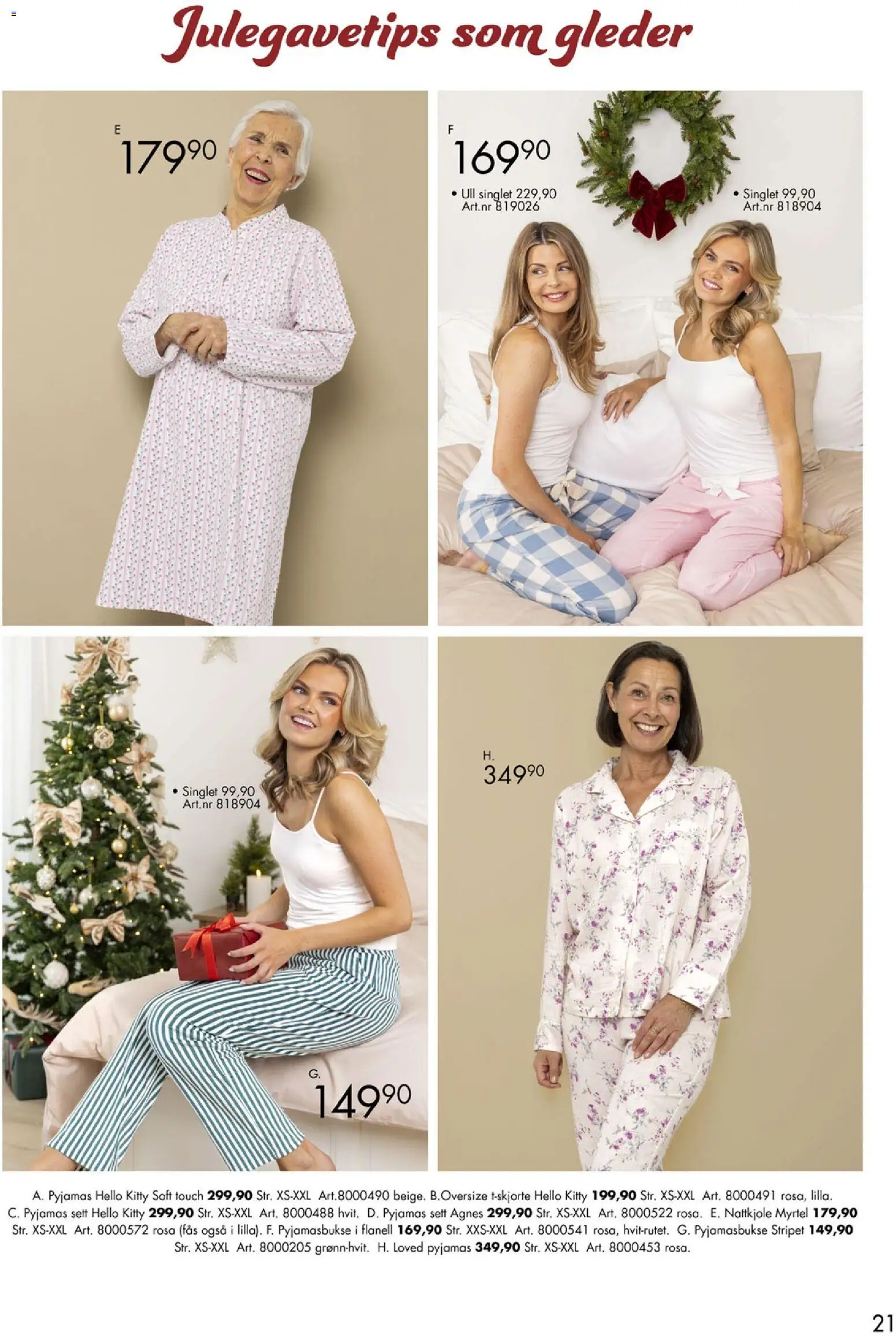{H1} | Side: 21 | Produkter: Nattkjole, Pyjamas