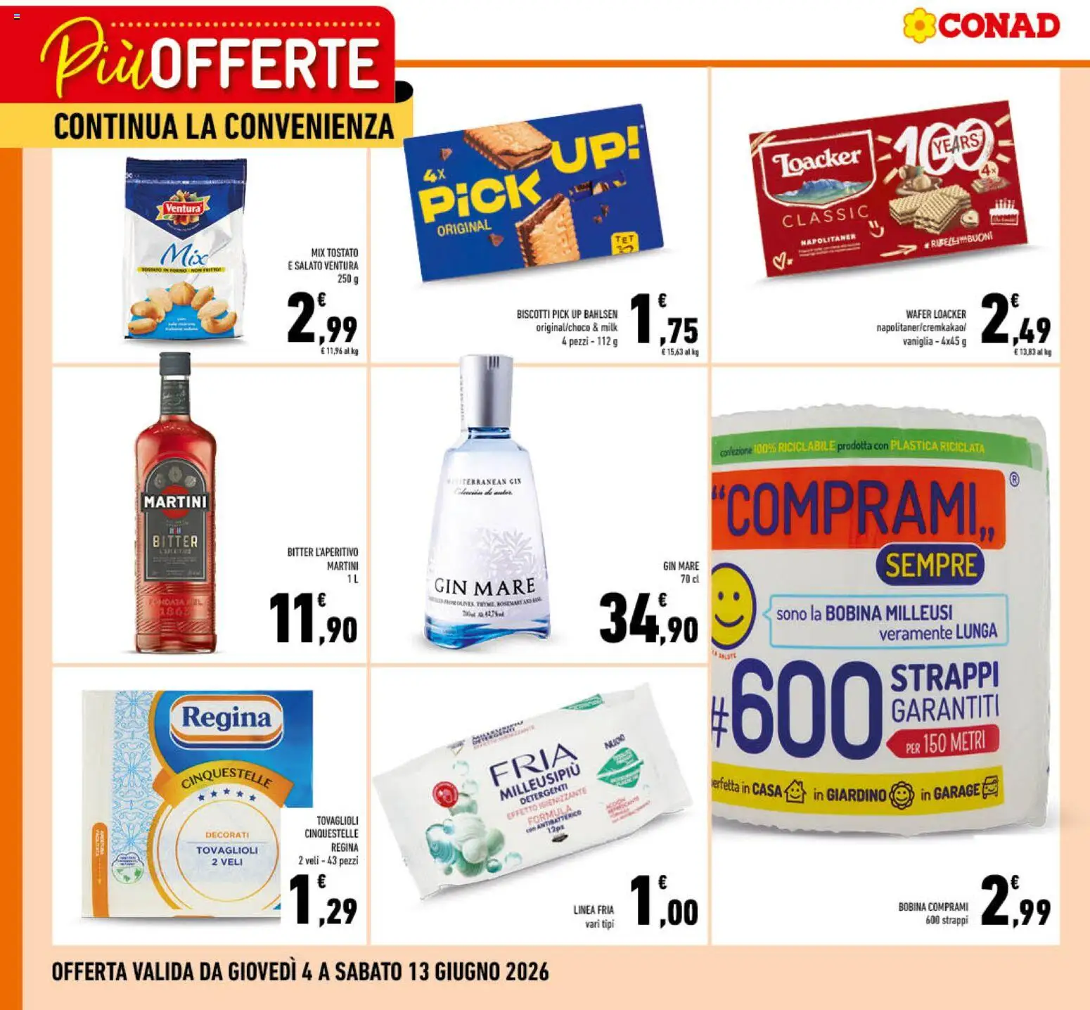Volantino Conad del 04.06.2026 | Pagina: 2 | Prodotti: Gin, Biscotti
