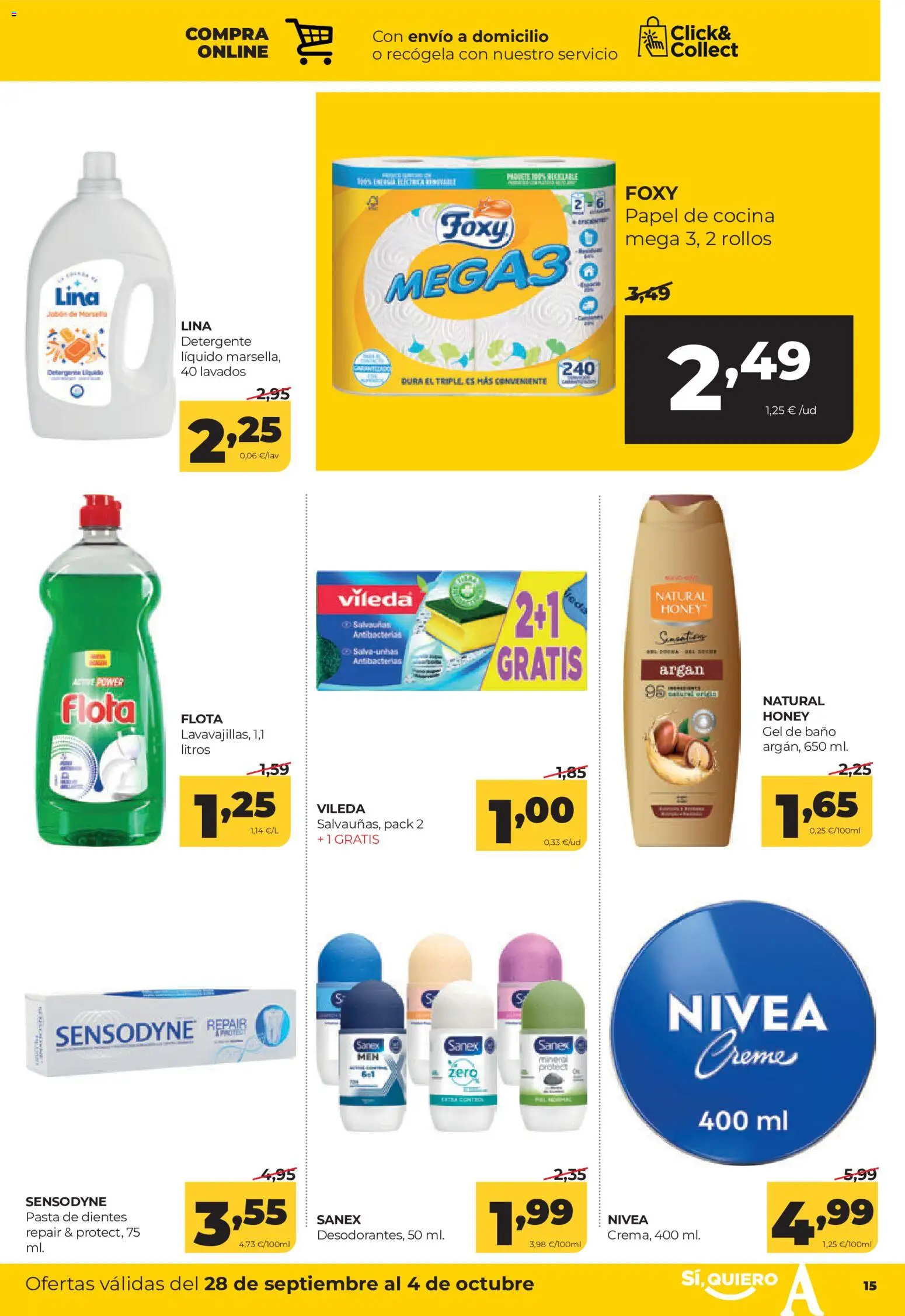 Alimerka folleto Castilla y León │ válido desde el 28/09/2026 | Página: 15 | Productos: Detergente, Detergente líquido, Cocina, Pasta de dientes