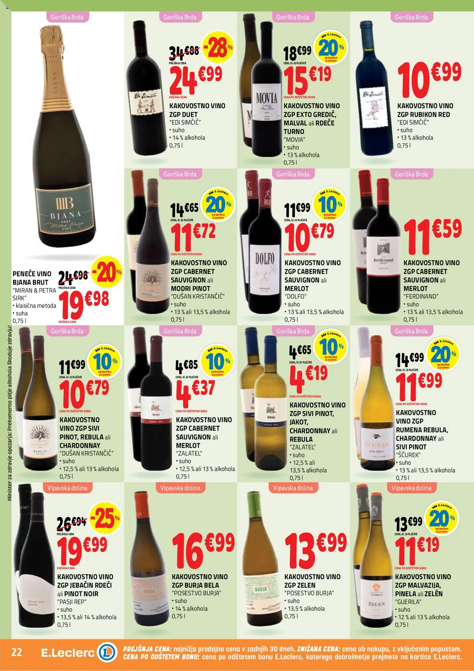 Novi E.leclerc katalog ponudbe – veljaven od 29.07.2026 | Stran: 22 | Izdelki: Vino