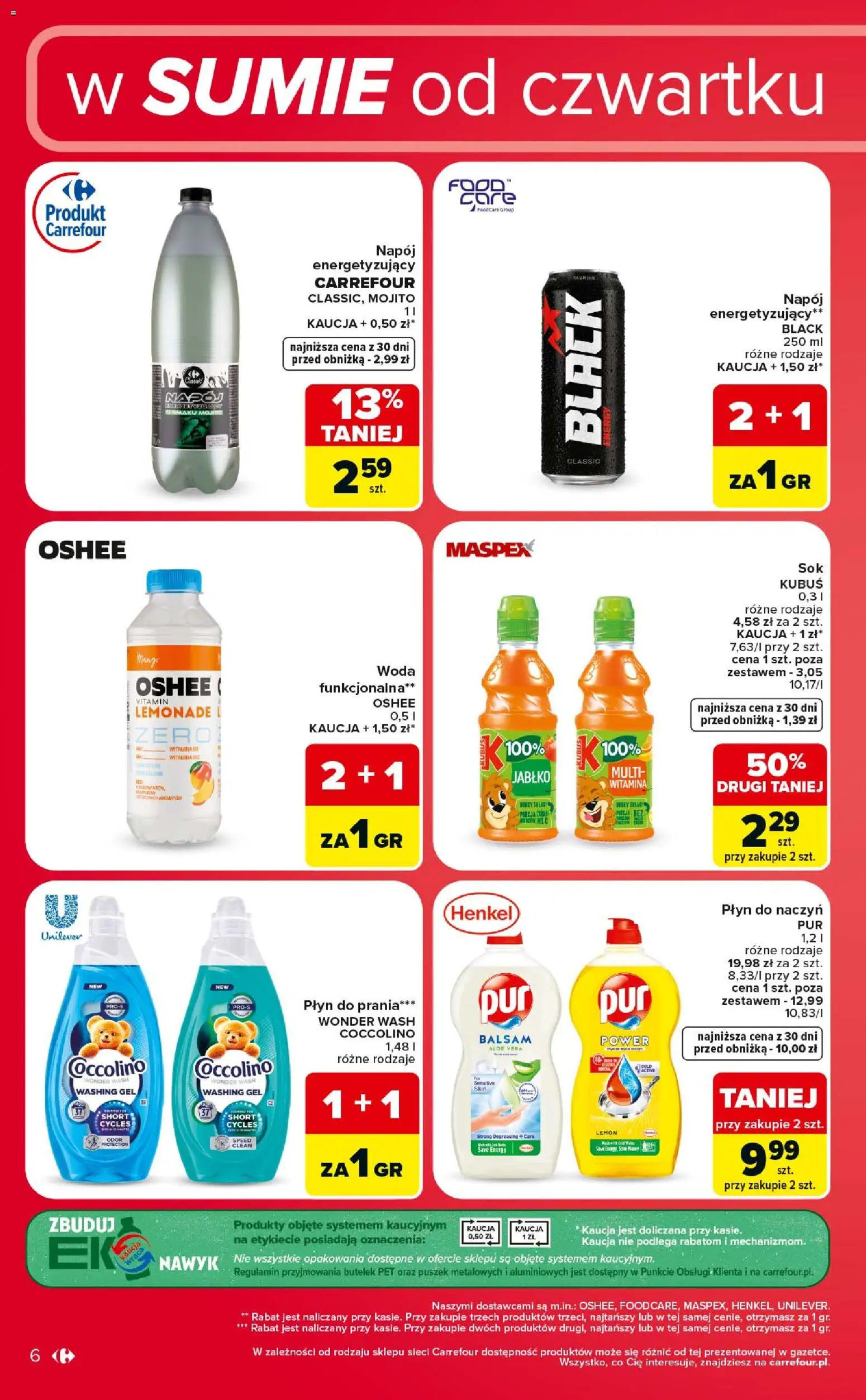 Carrefour gazetka - Weekend okazji od 18.06.2026 | Strona: 6 | Produkty: Coccolino, Woda